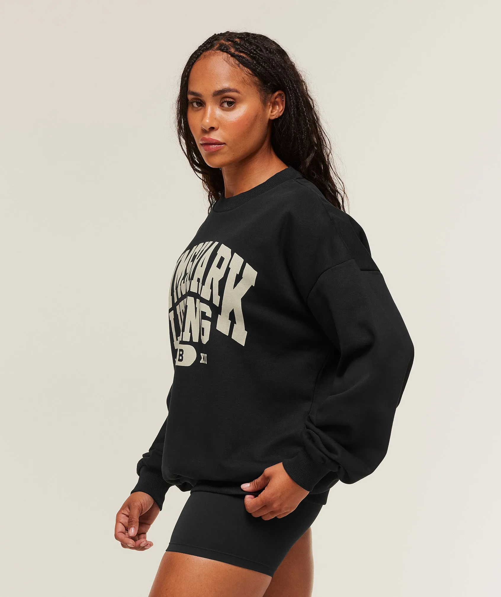 Gymshark Lifting Club Graphic Oversized Crew Neck - Black sold by Gymshark product image thumbnail 3