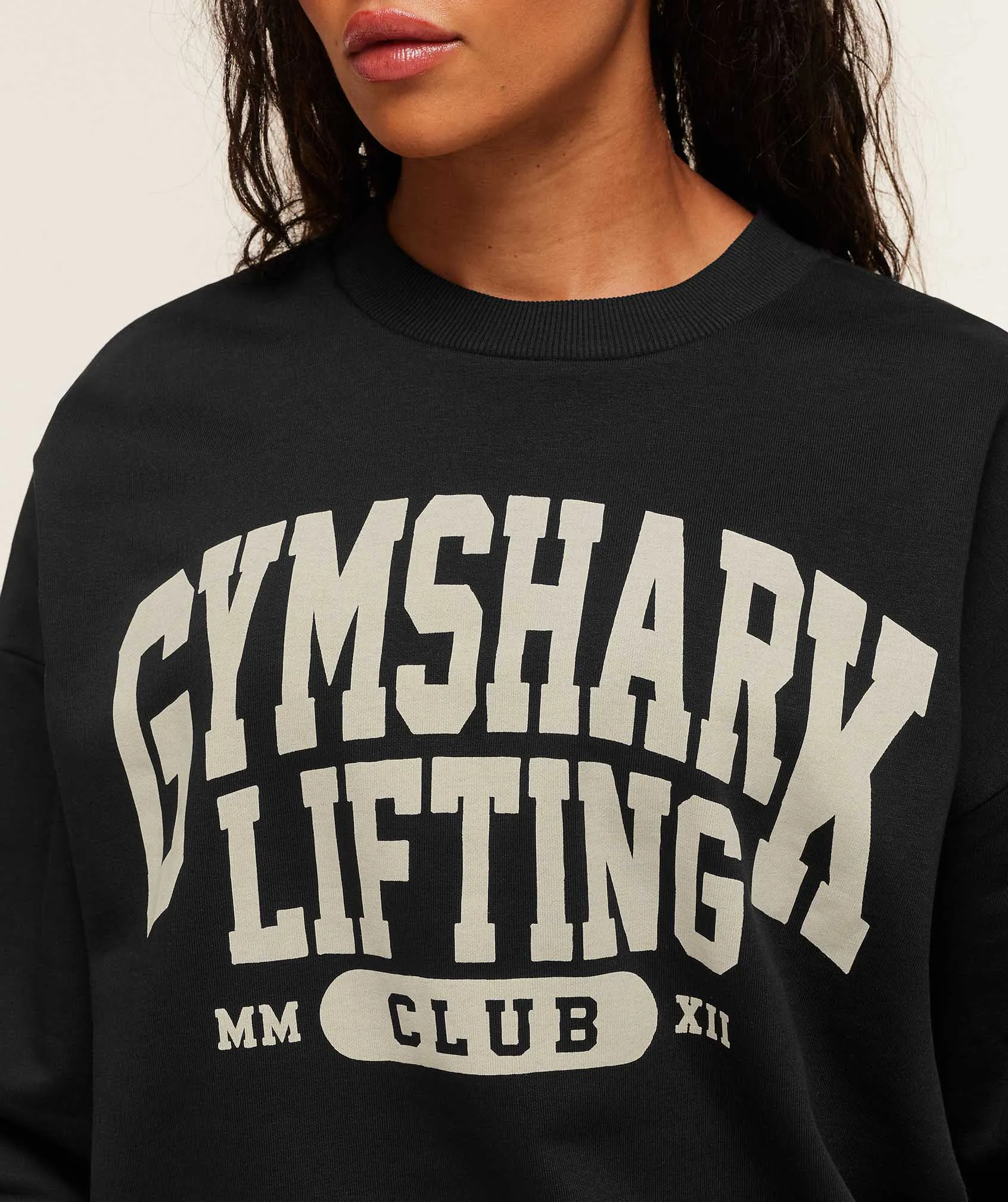 Gymshark Lifting Club Graphic Oversized Crew Neck - Black sold by Gymshark product image thumbnail 4