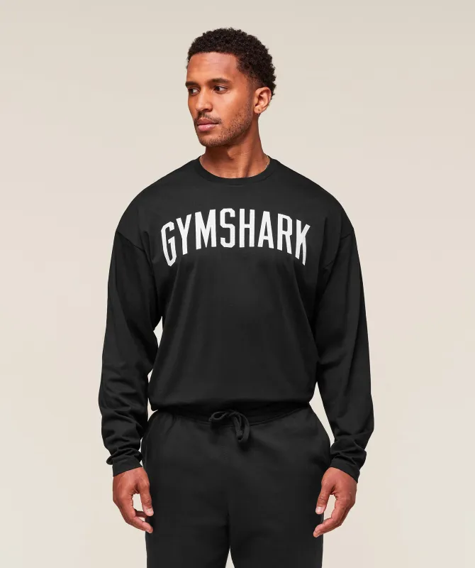 Gymshark Worn Graphic Long Sleeve T-Shirt - Black sold by Gymshark