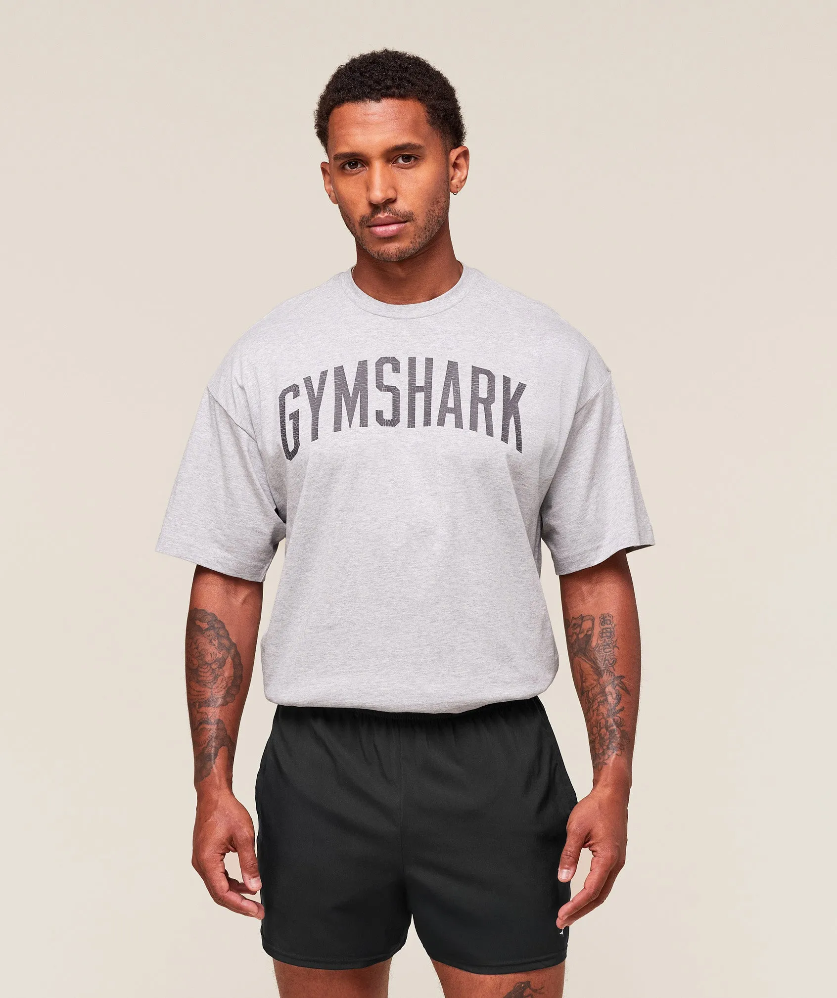 Gymshark Worn Graphic T-Shirt - Light Grey Core Marl sold by Gymshark