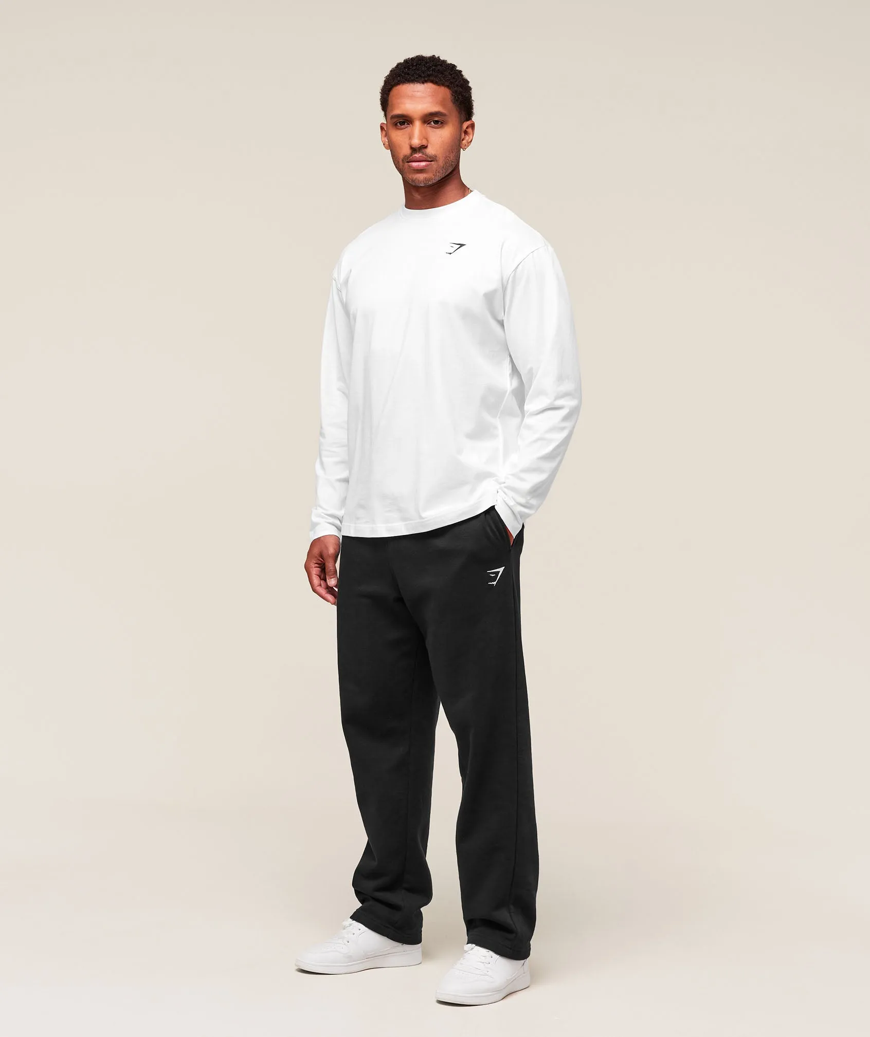 Gymshark Essential Oversized Long Sleeve T-Shirt - White sold by Gymshark product image thumbnail 4