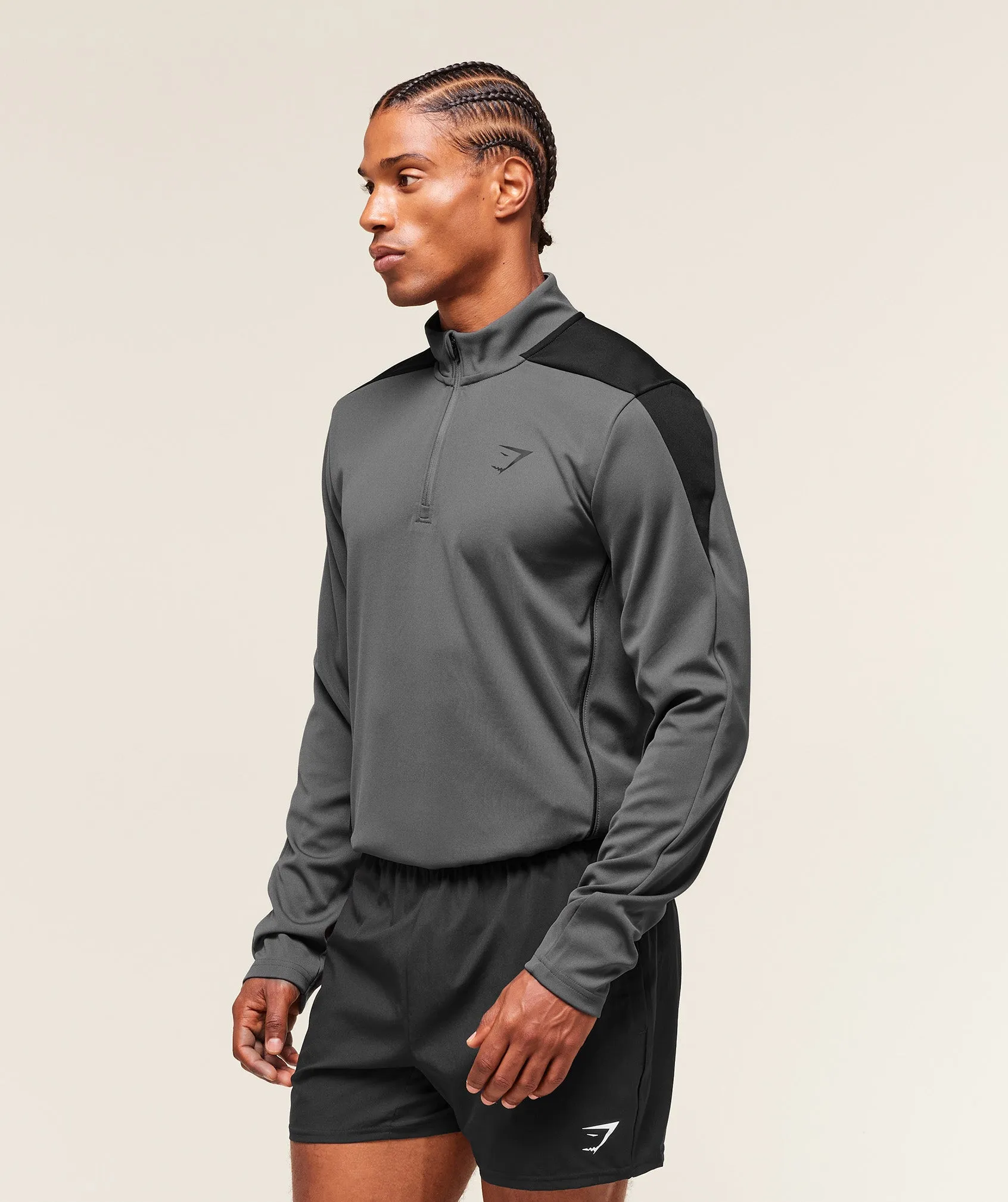 Gymshark Arrival Block 1/4 Zip - Dark Grey sold by Gymshark product image thumbnail 3
