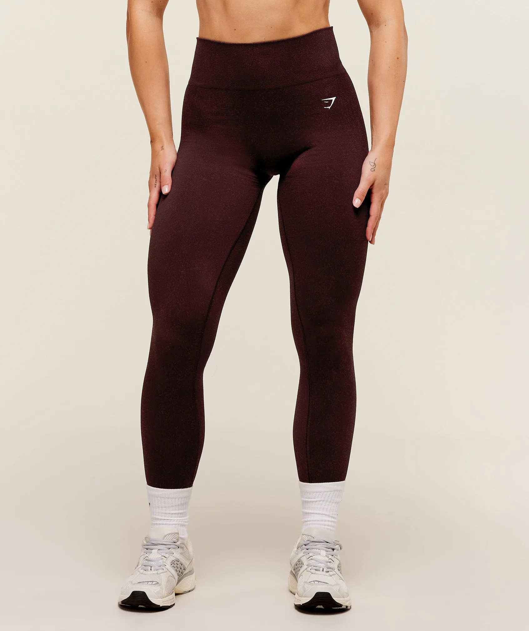 Gymshark Adapt Fleck x Whitney Seamless Leggings - Cherry Purple/Rich Maroon sold by Gymshark