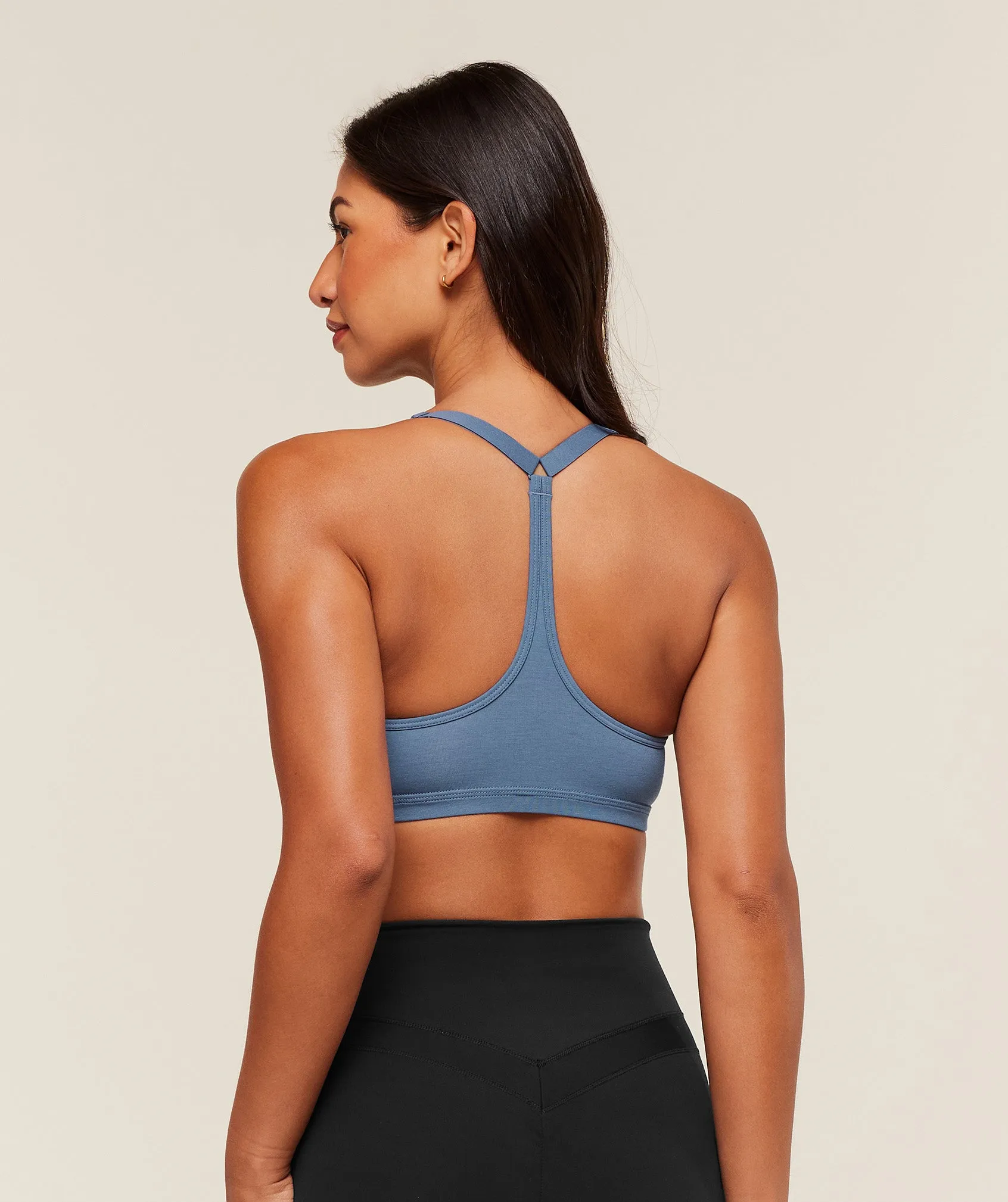 Gymshark Cotton Racerback Sports Bra - Worn Blue sold by Gymshark product image thumbnail 2