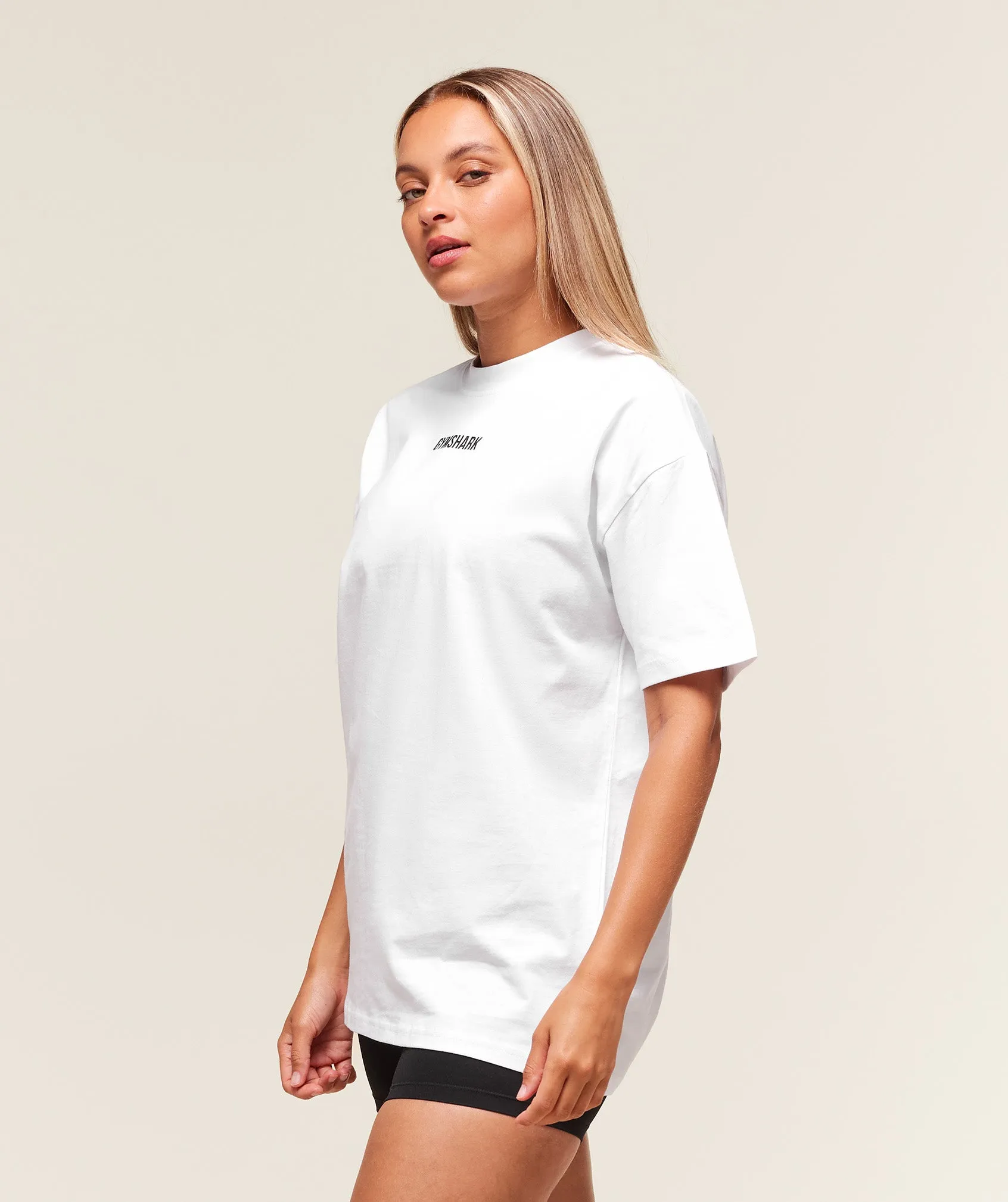 Gymshark Block Oversized T-Shirt - White sold by Gymshark product image thumbnail 3