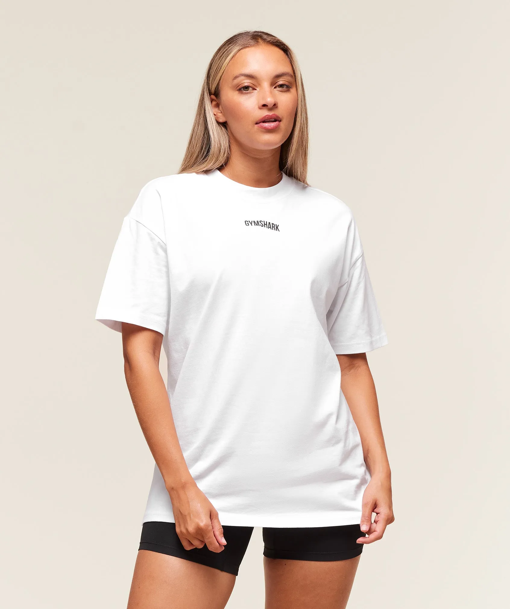 Gymshark Block Oversized T-Shirt - White sold by Gymshark