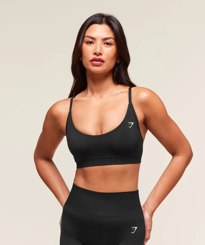 Gymshark Everyday Seamless Racerback Sports Bra - Black sold by Gymshark