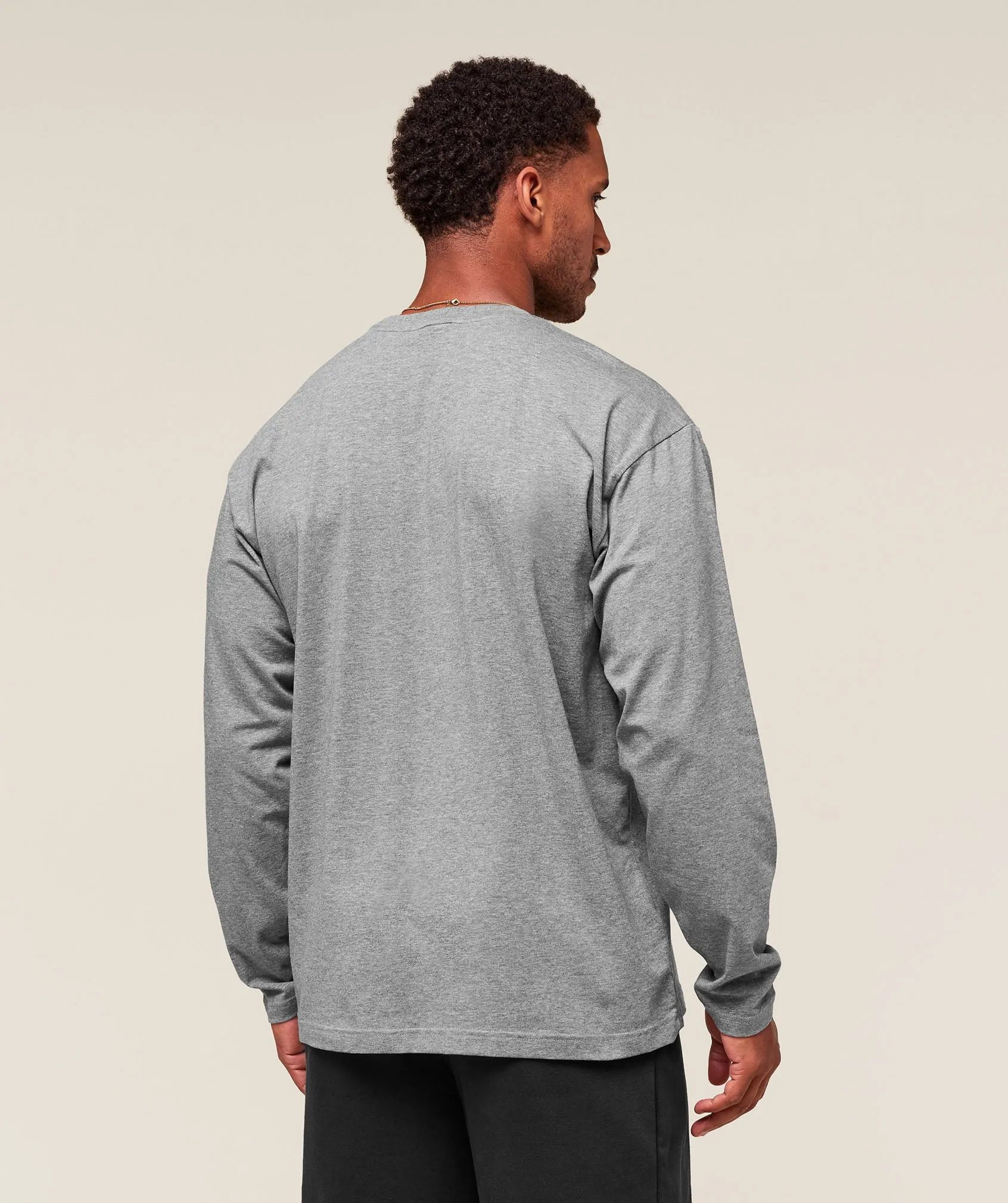 Gymshark Essential Oversized Long Sleeve T-Shirt - Charcoal Core Marl sold by Gymshark product image thumbnail 2