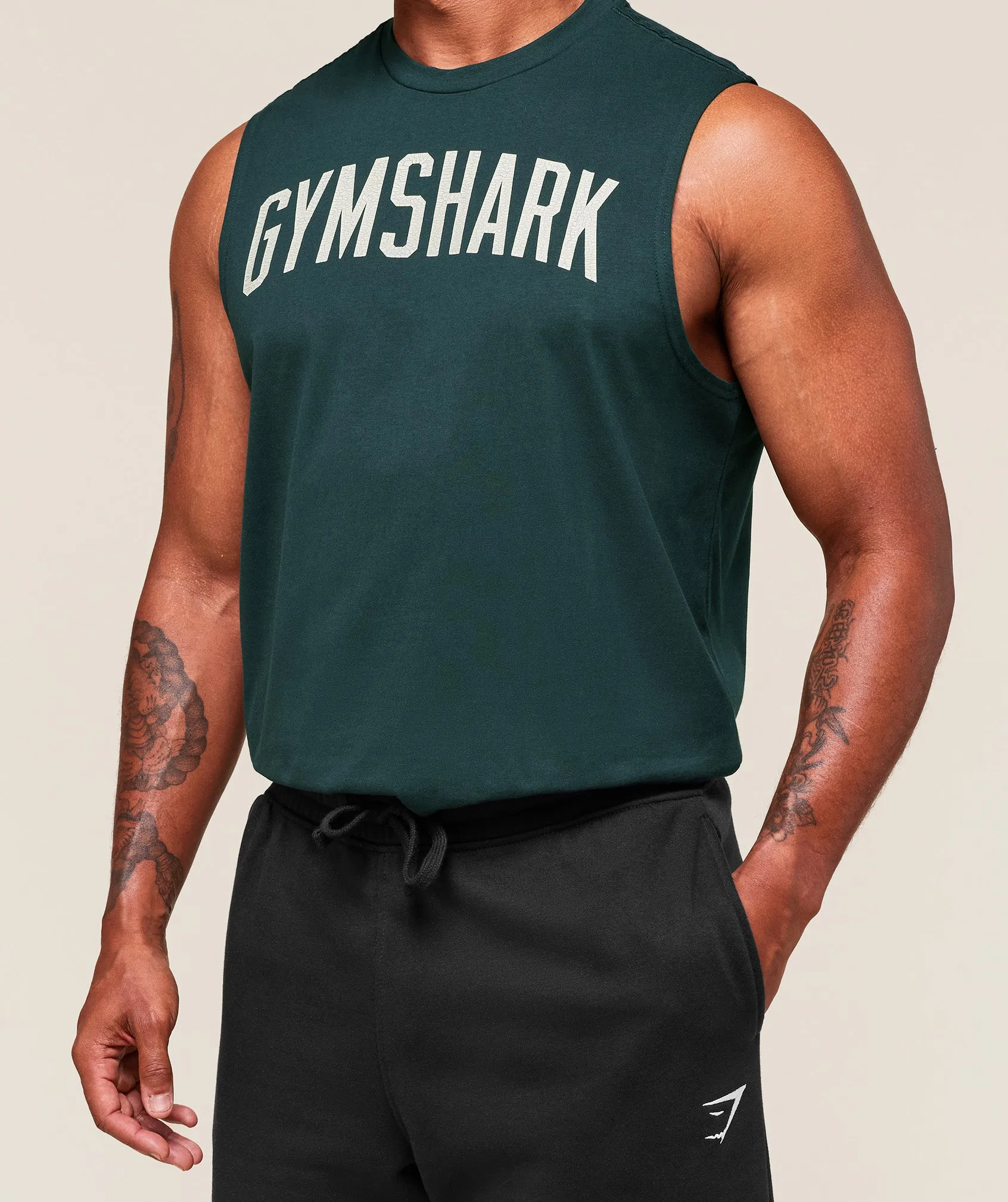 Gymshark Worn Graphic Tank - Deep Petrol Blue sold by Gymshark product image thumbnail 4
