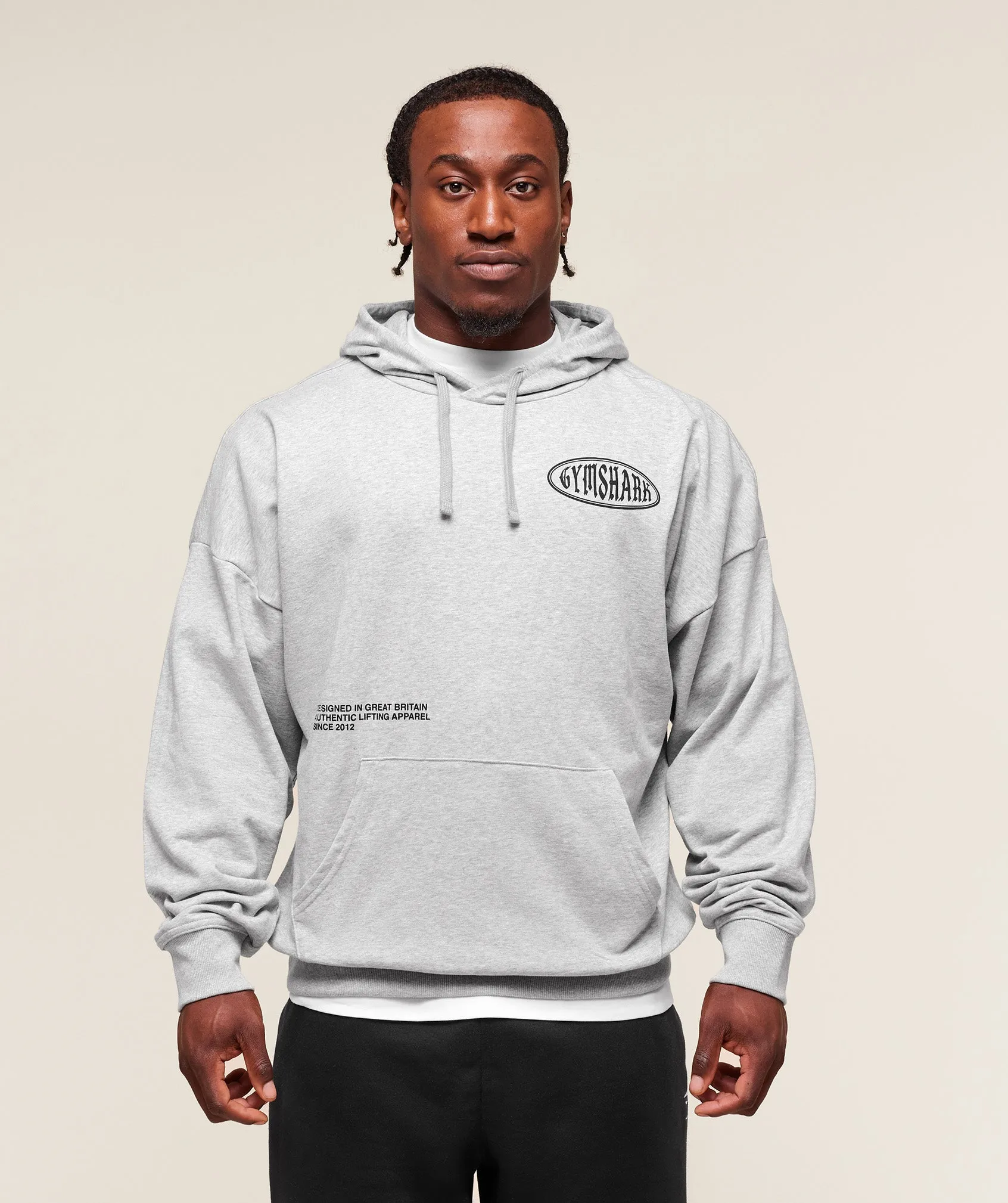 Gymshark Authentic Lifting Apparel Hoodie - Light Grey Core Marl sold by Gymshark product image thumbnail 2