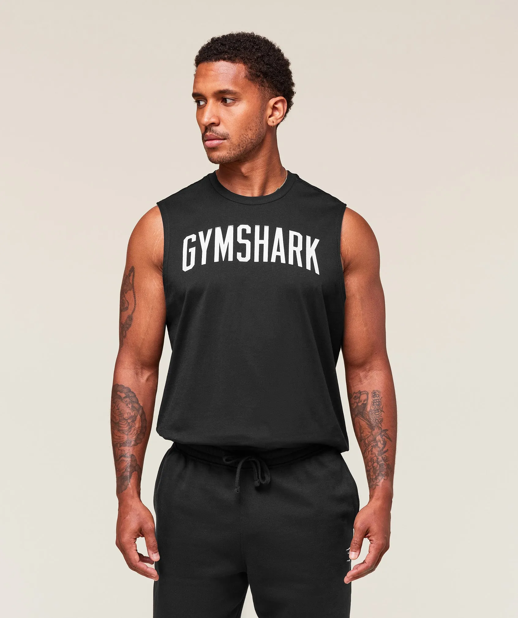 Gymshark Worn Graphic Tank - Black sold by Gymshark