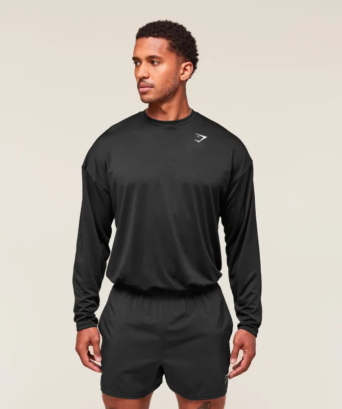 Gymshark Arrival Oversized Long Sleeve T-Shirt - Black sold by Gymshark
