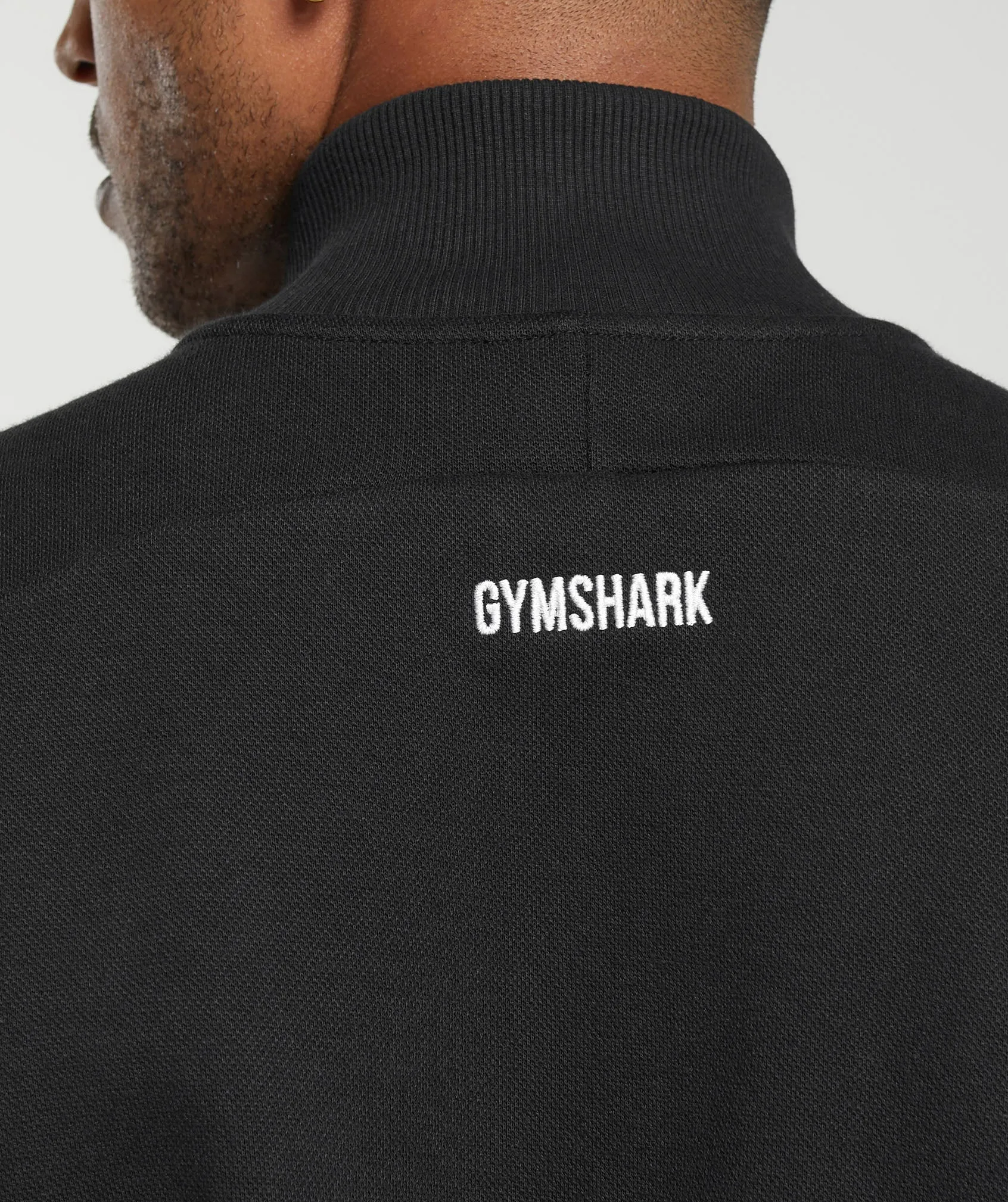 Gymshark Pique Track Jacket - Black/Onyx Grey sold by Gymshark product image thumbnail 5