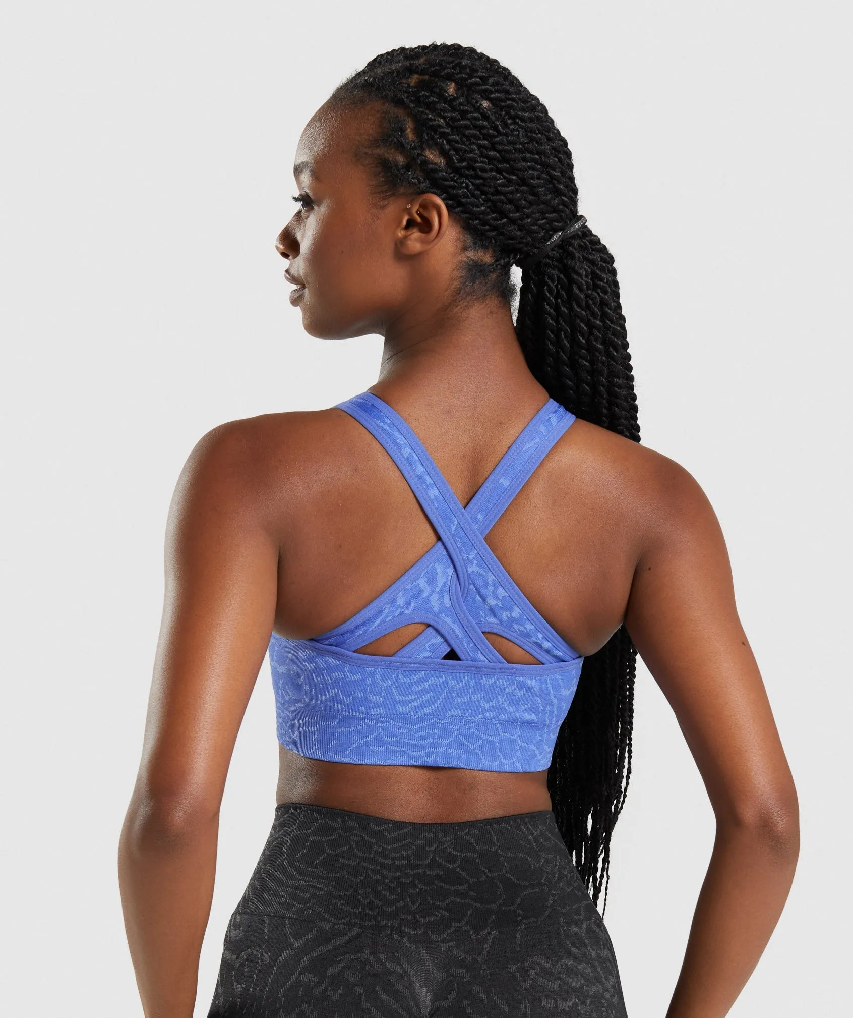 Gymshark Adapt Animal Seamless Sports Bra - Court Blue sold by Gymshark product image thumbnail 2