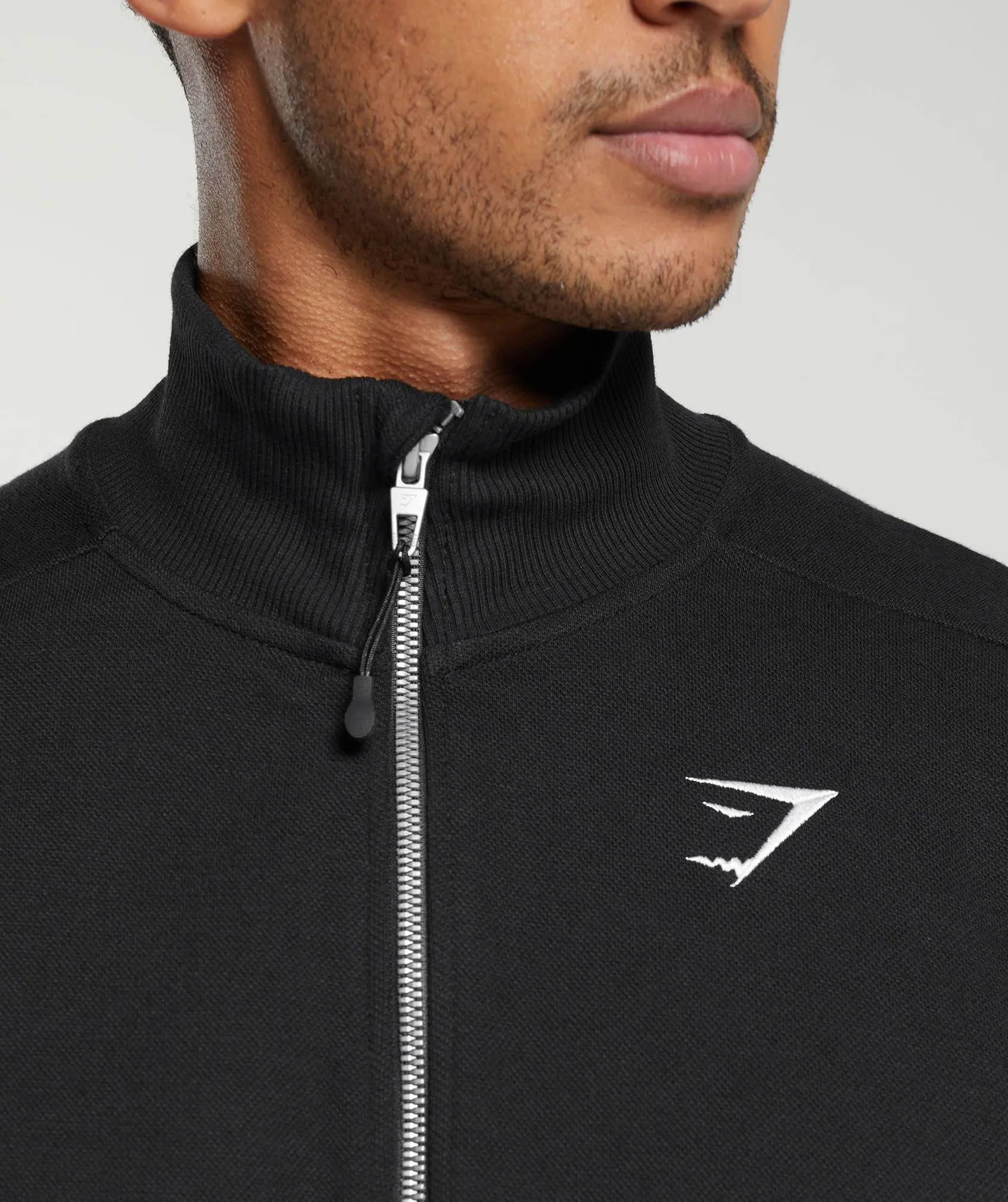 Gymshark Pique Track Jacket - Black/Onyx Grey sold by Gymshark product image thumbnail 4