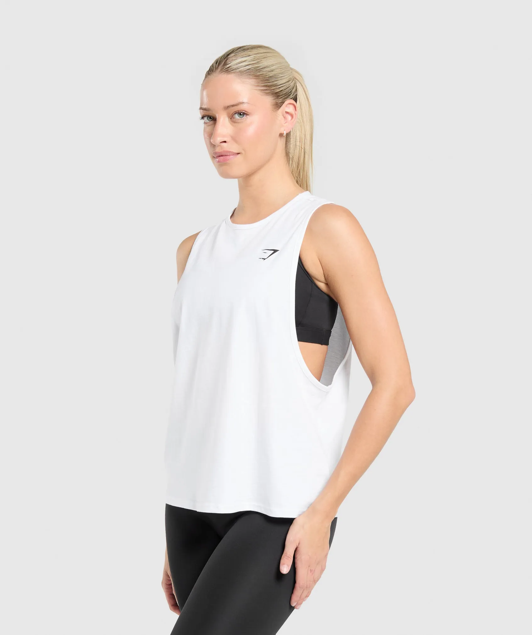 Gymshark Training Drop Arm Tank - White sold by Gymshark product image thumbnail 3