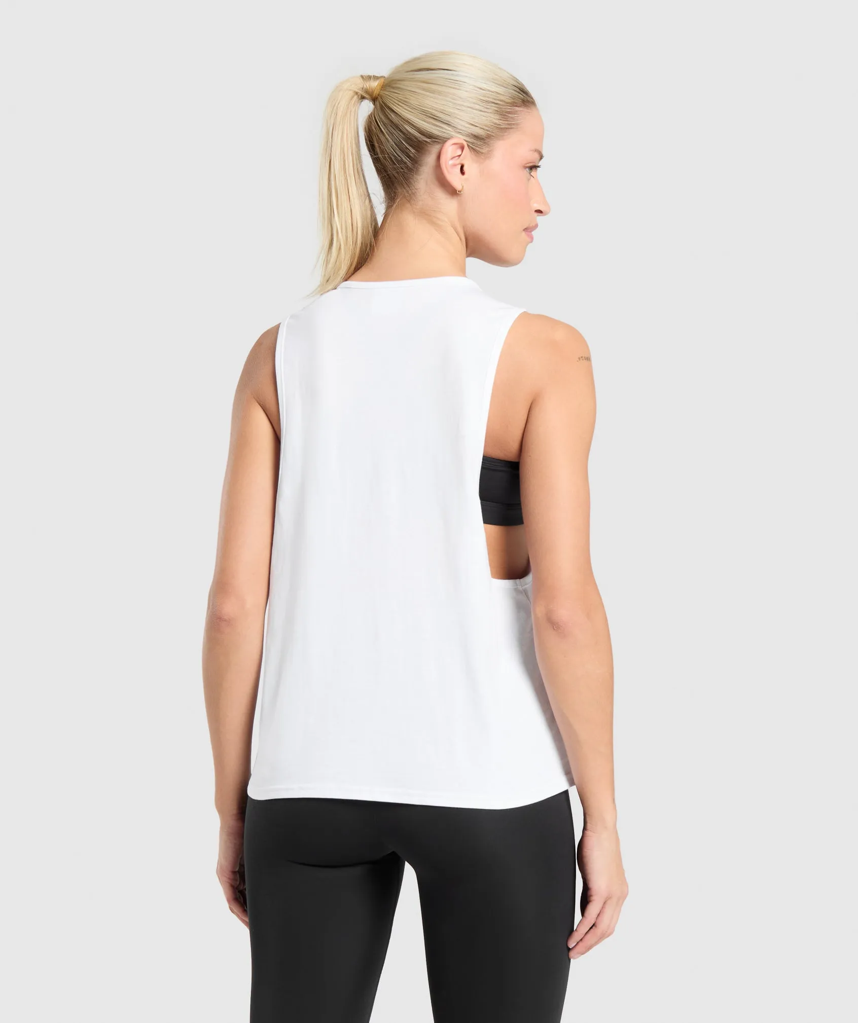 Gymshark Training Drop Arm Tank - White sold by Gymshark product image thumbnail 2