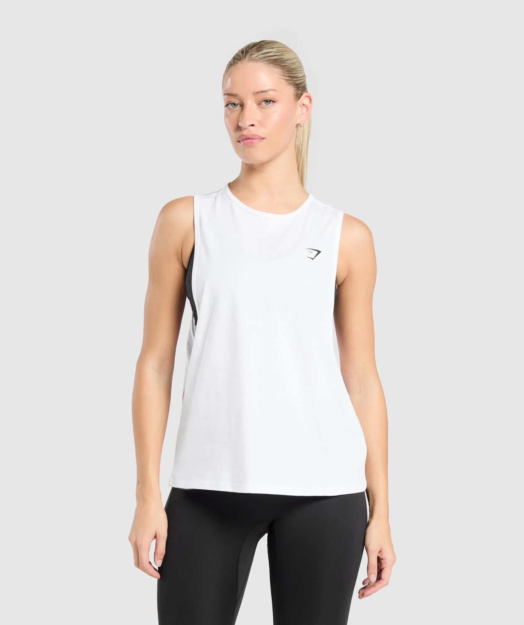 Gymshark Training Drop Arm Tank - White sold by Gymshark
