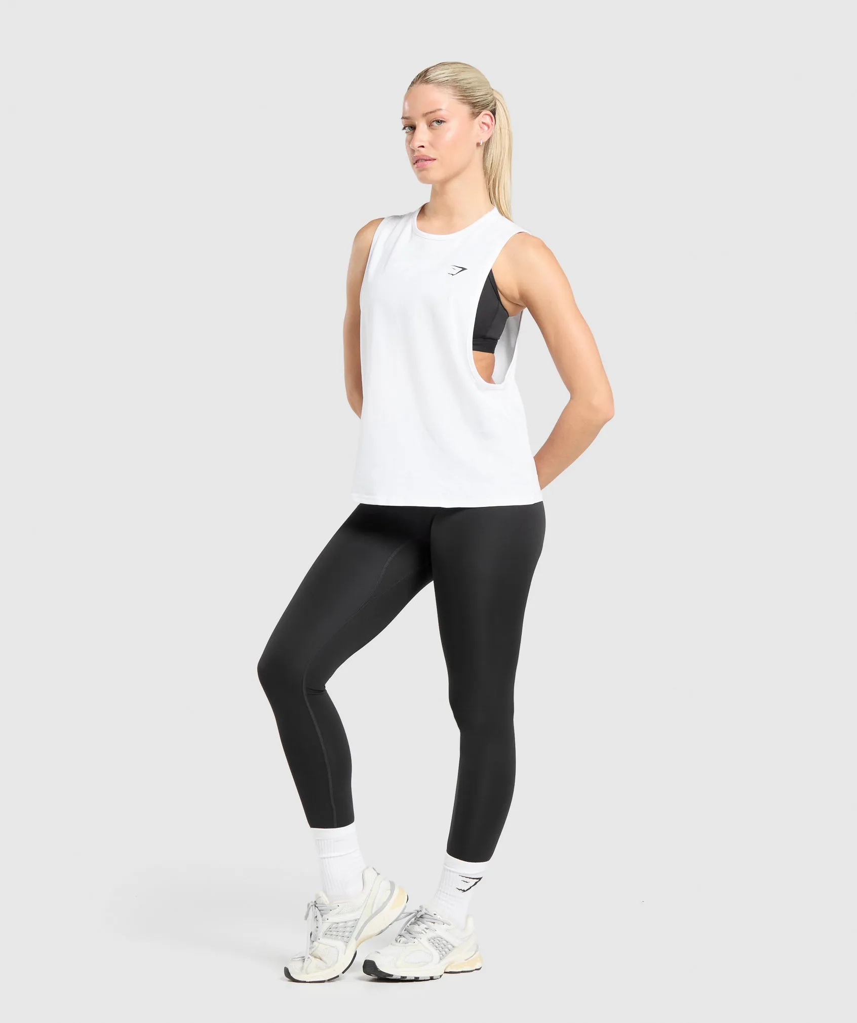 Gymshark Training Drop Arm Tank - White sold by Gymshark product image thumbnail 4