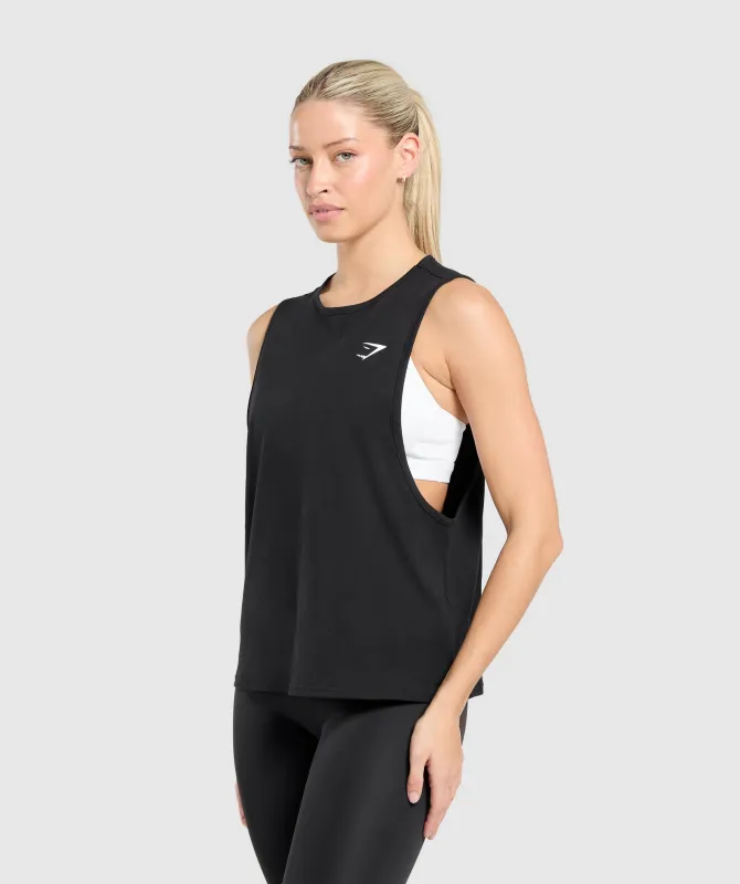 Gymshark Training Drop Arm Tank - Black sold by Gymshark