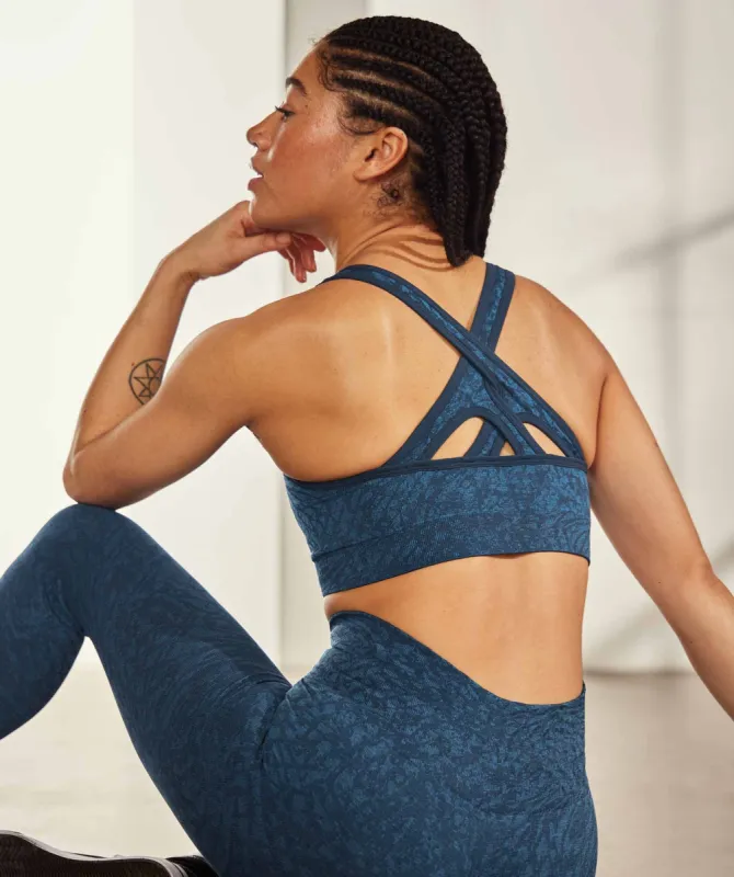 Gymshark Adapt Animal Seamless Sports Bra - Wild | Navy sold by Gymshark