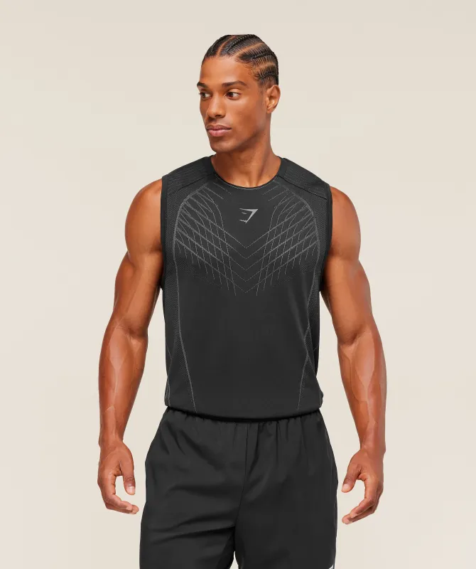 Gymshark Apex Seamless Tank - Black/Dark Grey sold by Gymshark