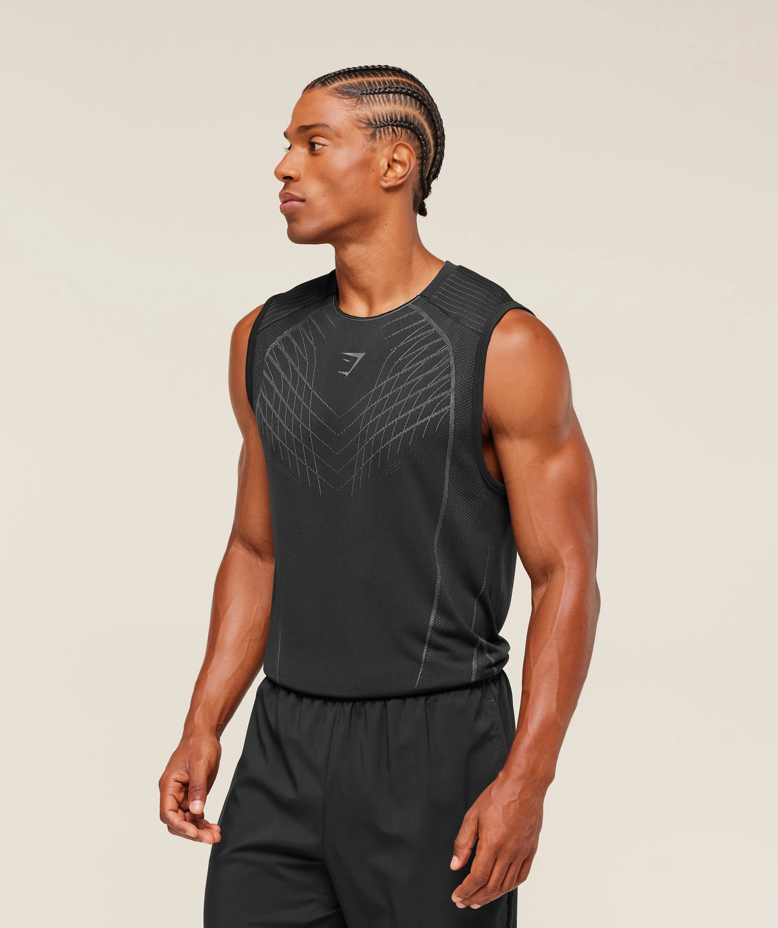 Gymshark Apex Seamless Tank - Black/Dark Grey sold by Gymshark product image thumbnail 3