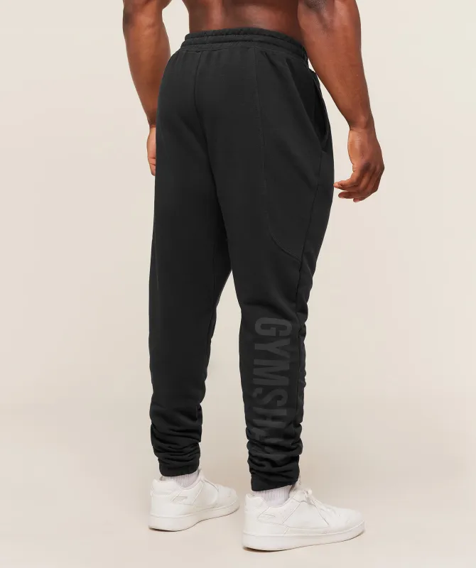 Gymshark Power Joggers Tall - Black/Asphalt Grey sold by Gymshark