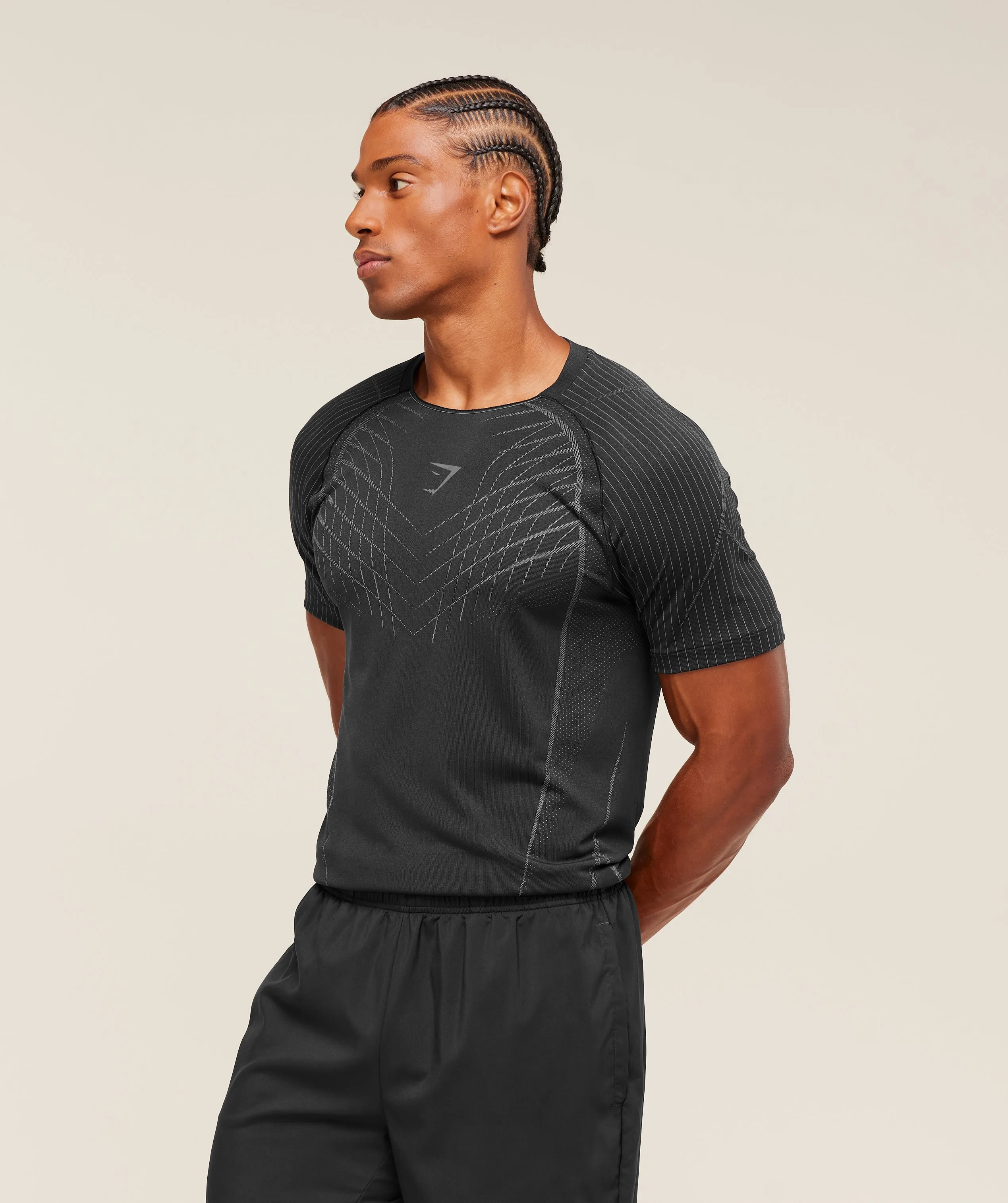 Gymshark Apex Seamless T-Shirt - Black/Dark Grey sold by Gymshark product image thumbnail 3