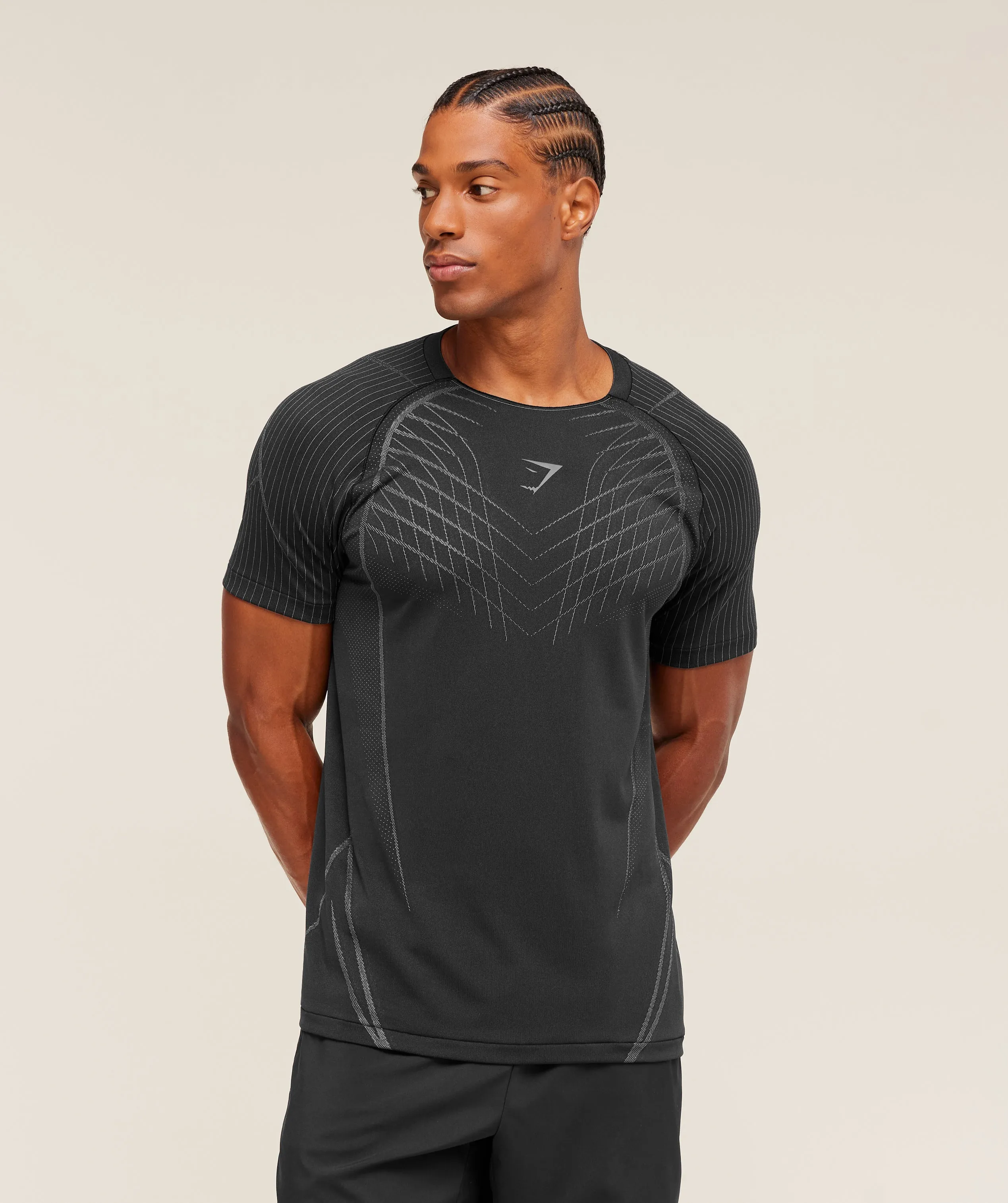 Gymshark Apex Seamless T-Shirt - Black/Dark Grey sold by Gymshark product image thumbnail 4