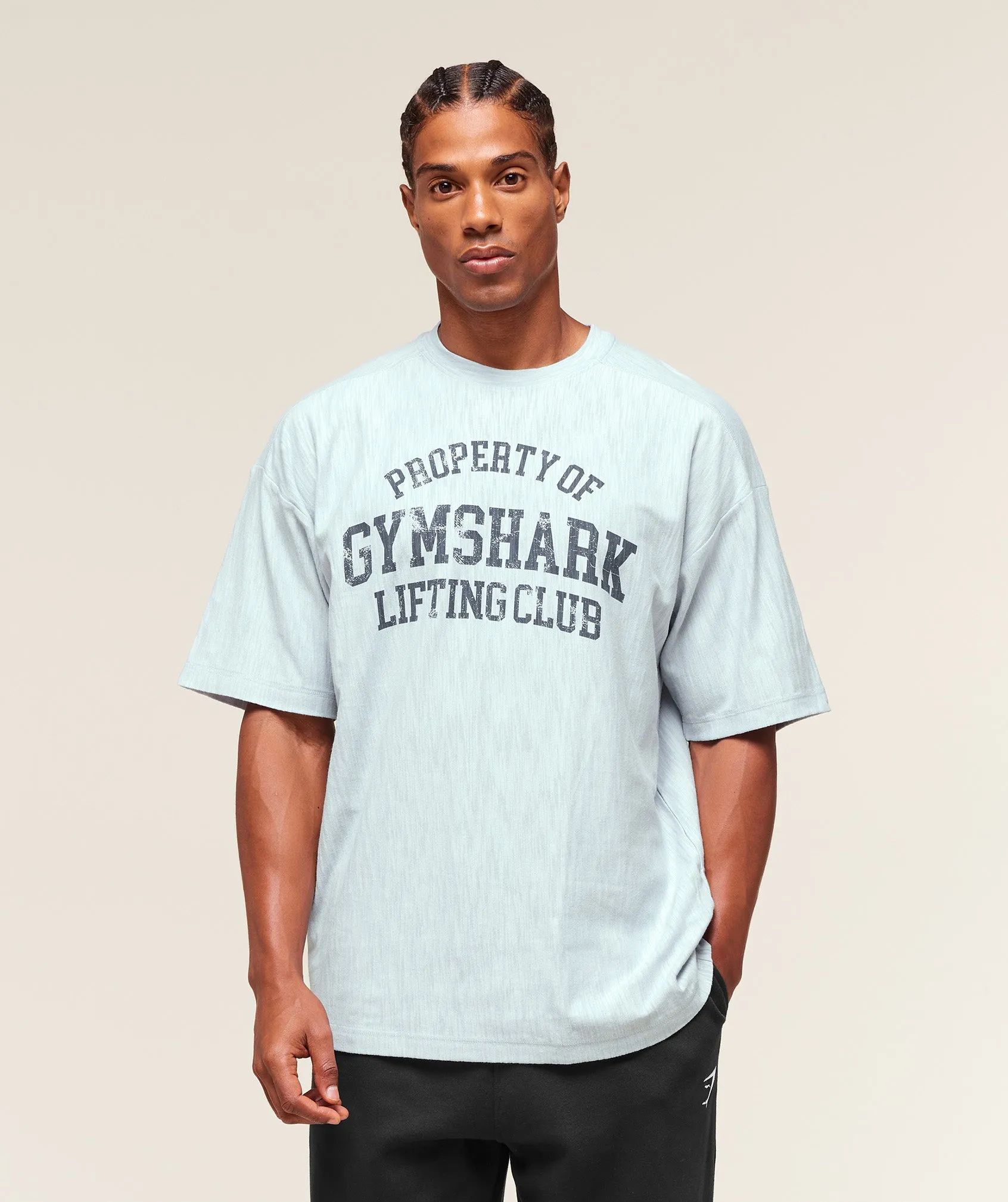 Gymshark Lightweight Slub Textured T-Shirt - Smoke Blue sold by Gymshark