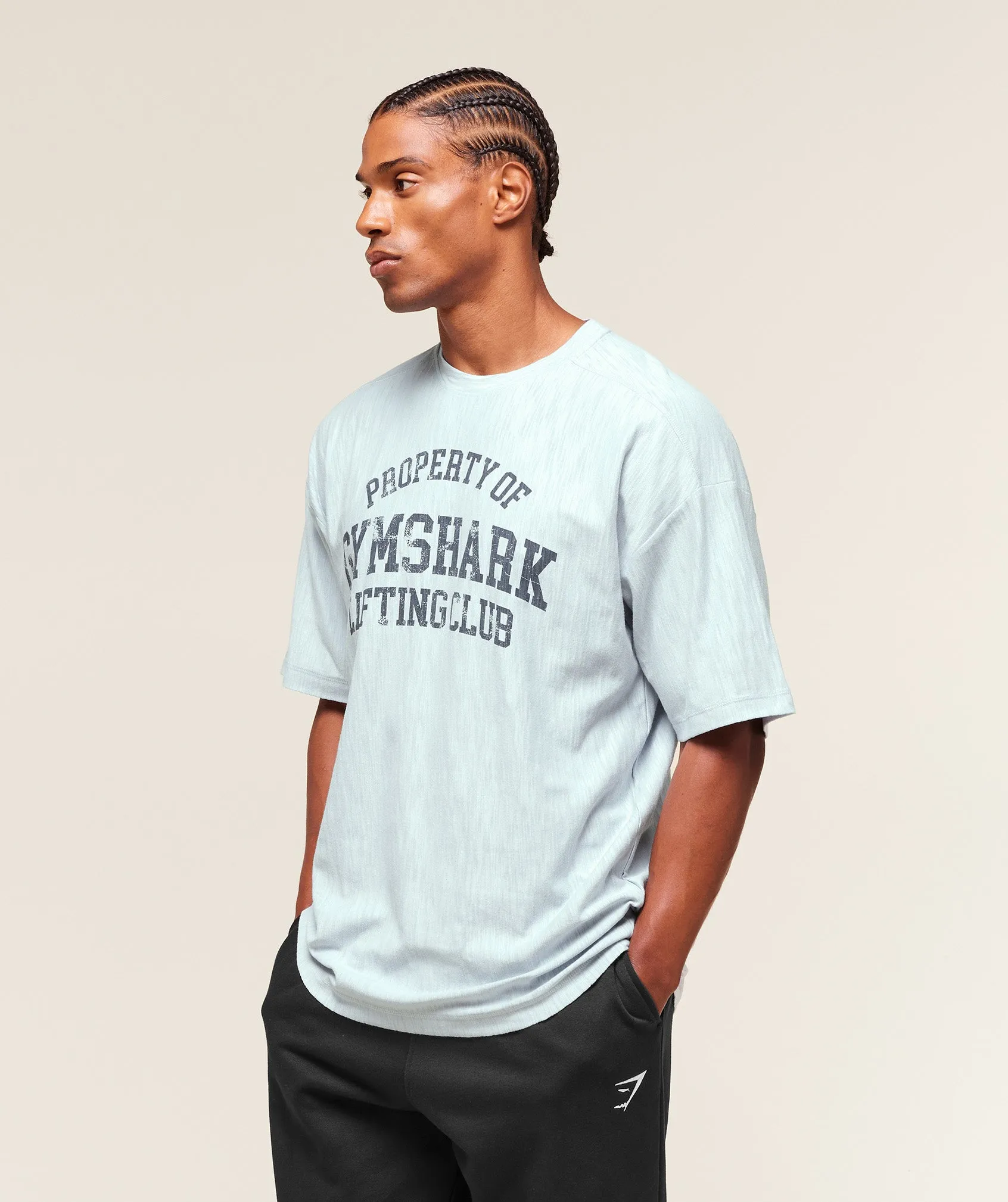 Gymshark Lightweight Slub Textured T-Shirt - Smoke Blue sold by Gymshark product image thumbnail 2