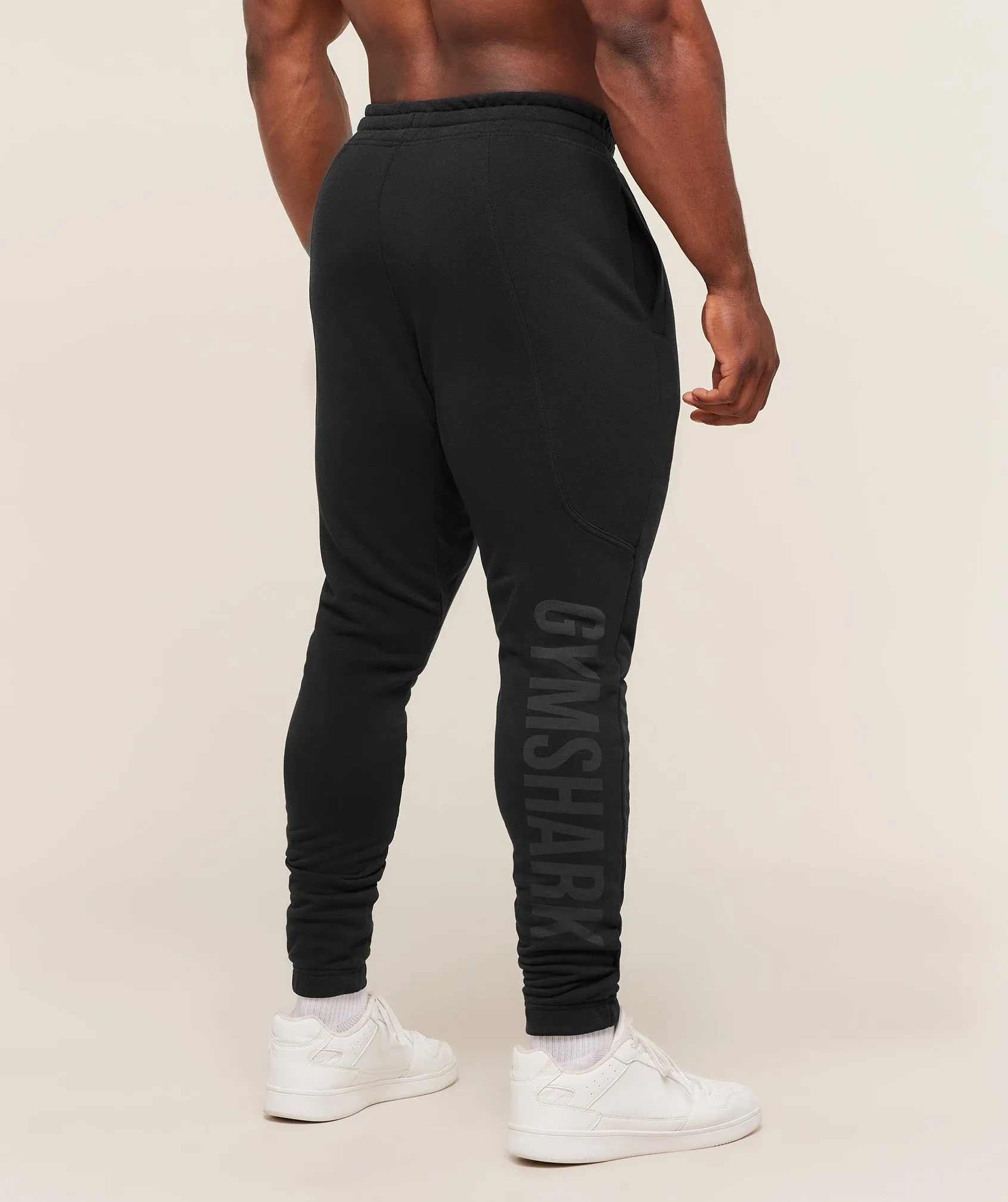 Gymshark Power Wordmark Jogger - Black/Asphalt Grey sold by Gymshark