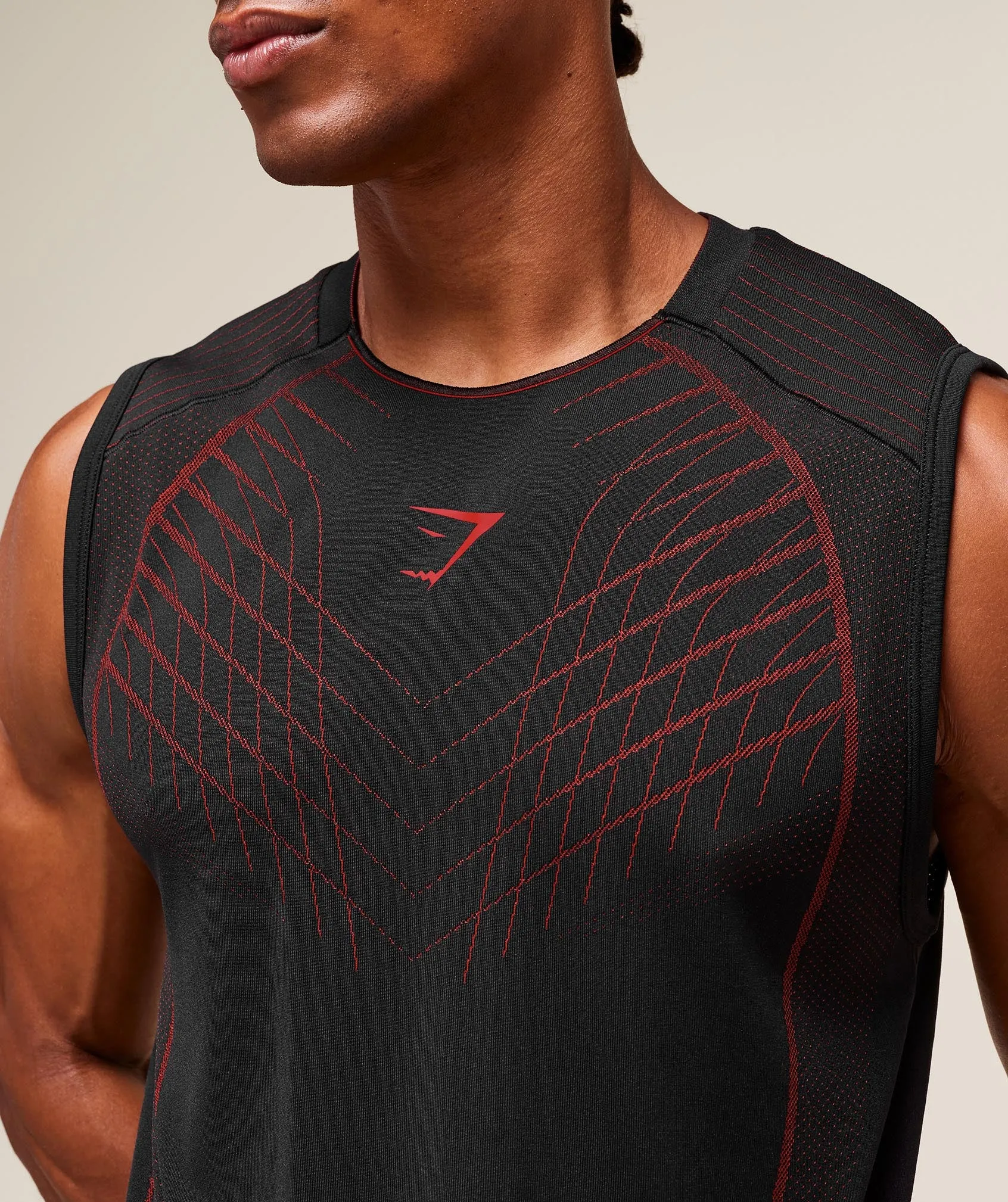 Gymshark Apex Seamless Tank - Black/Carmine Red sold by Gymshark product image thumbnail 5