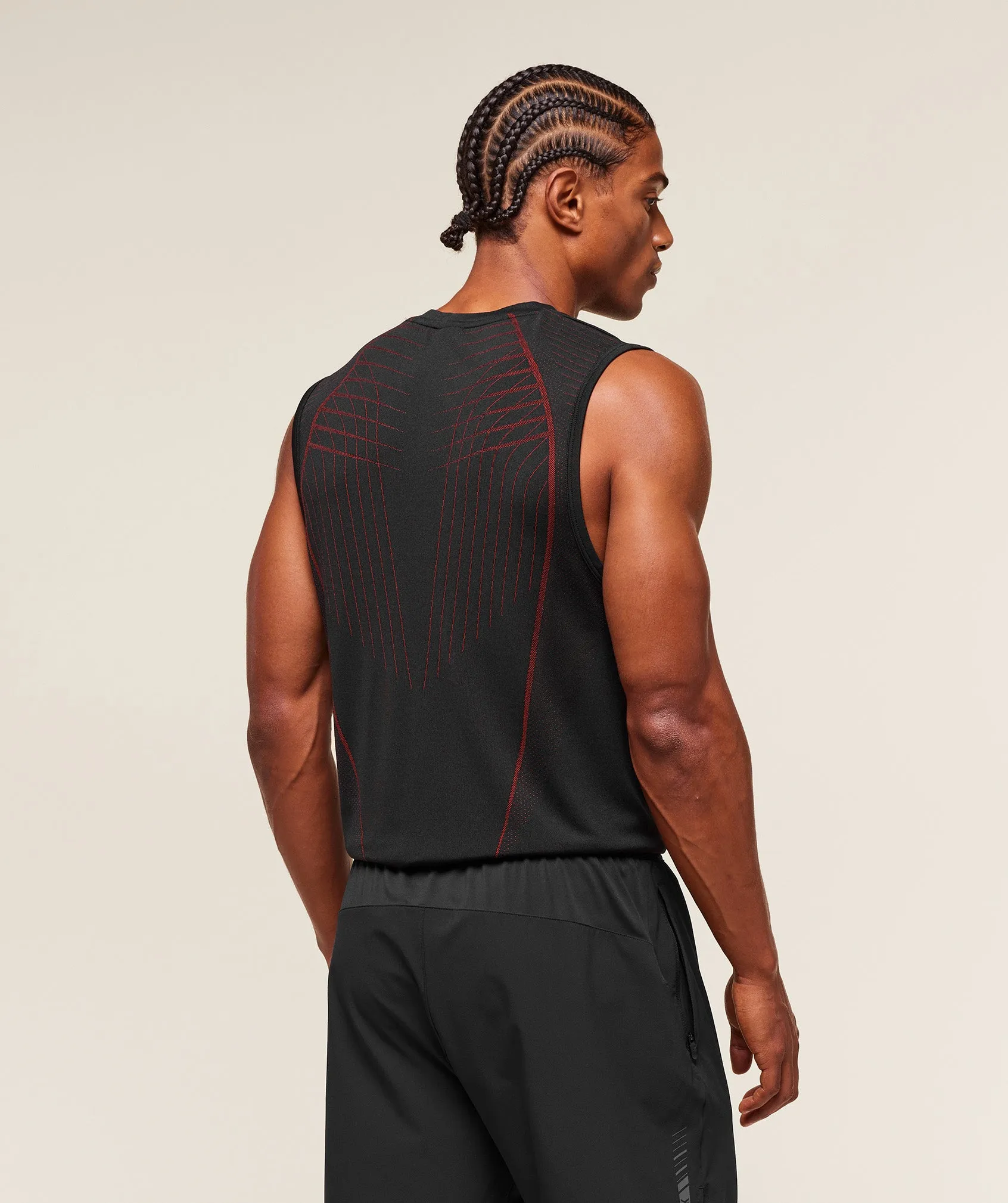 Gymshark Apex Seamless Tank - Black/Carmine Red sold by Gymshark product image thumbnail 3