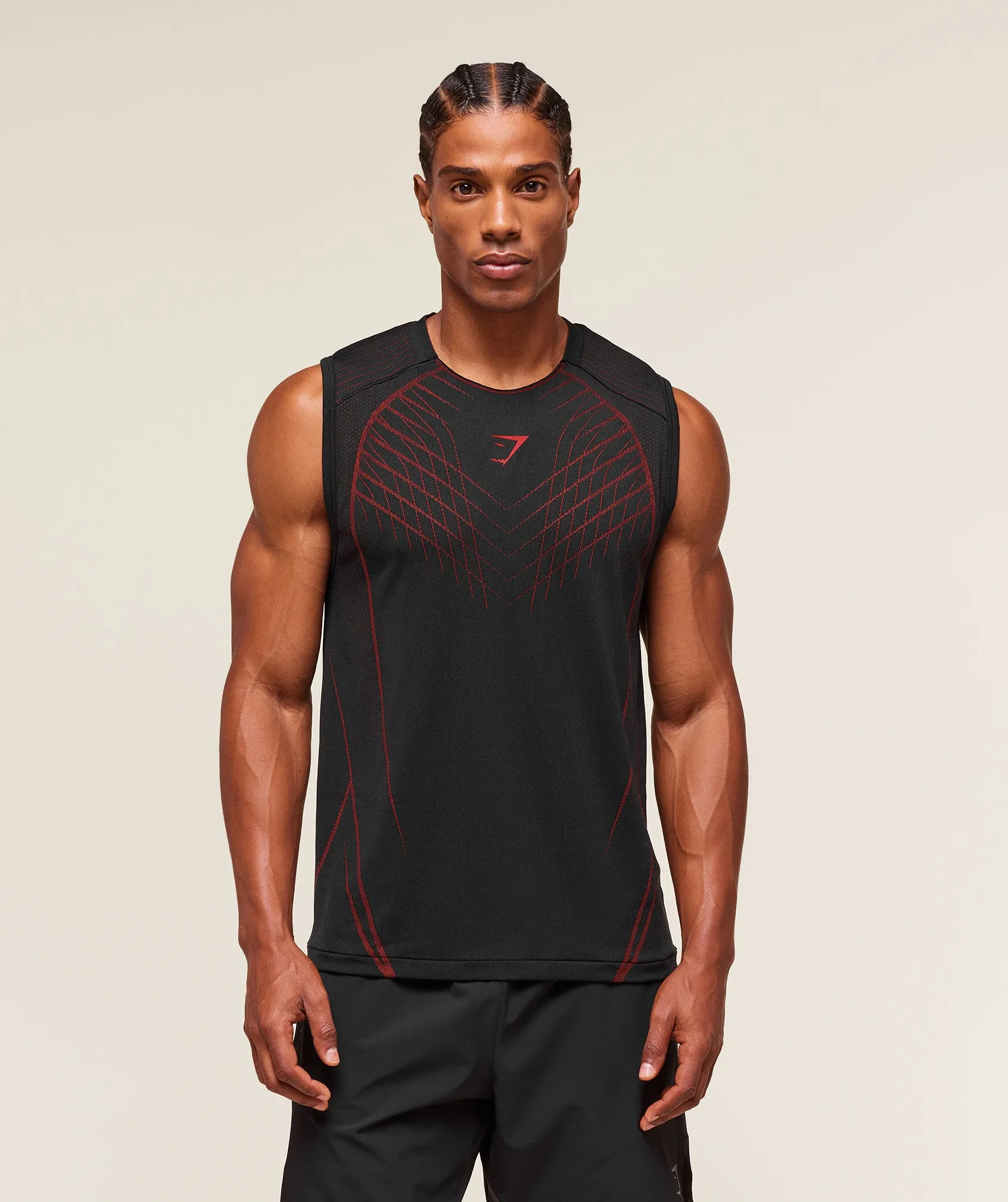 Gymshark Apex Seamless Tank - Black/Carmine Red sold by Gymshark product image thumbnail 2