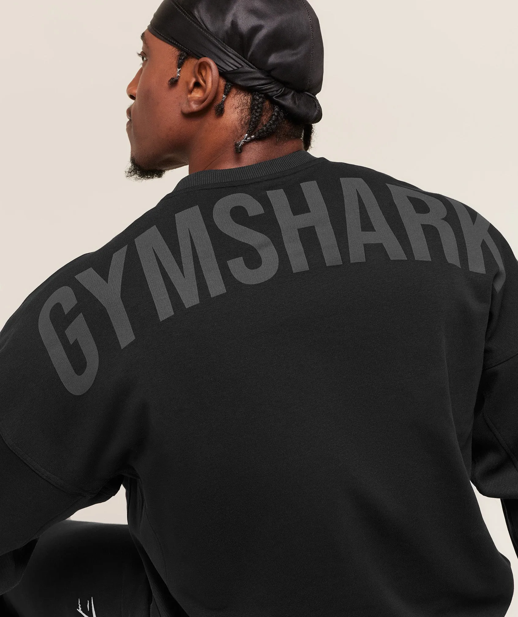 Gymshark Power Crew - Black/Asphalt Grey sold by Gymshark product image thumbnail 4