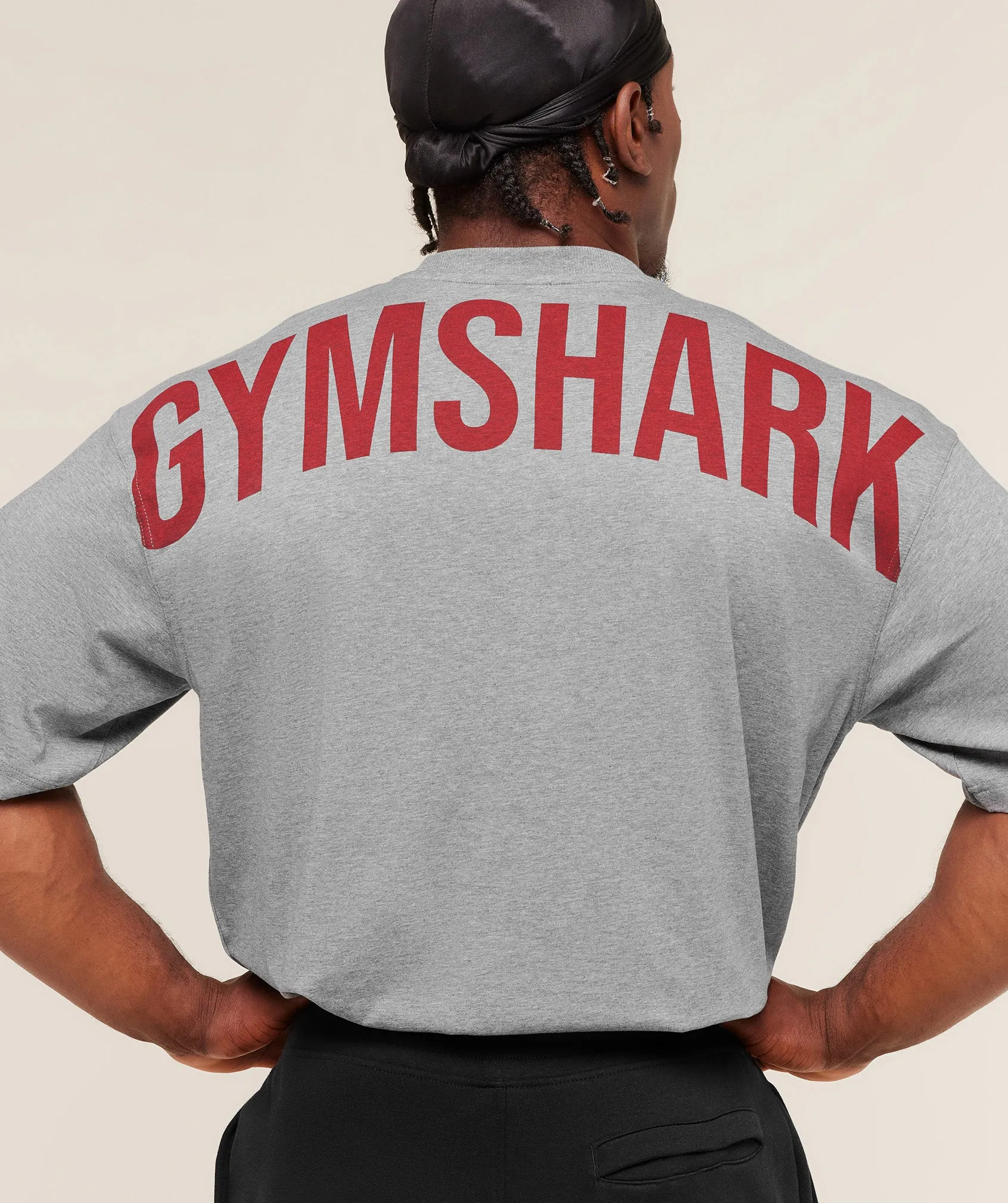 Gymshark Power T-Shirt - Charcoal Core Marl/Sets Red sold by Gymshark product image thumbnail 4