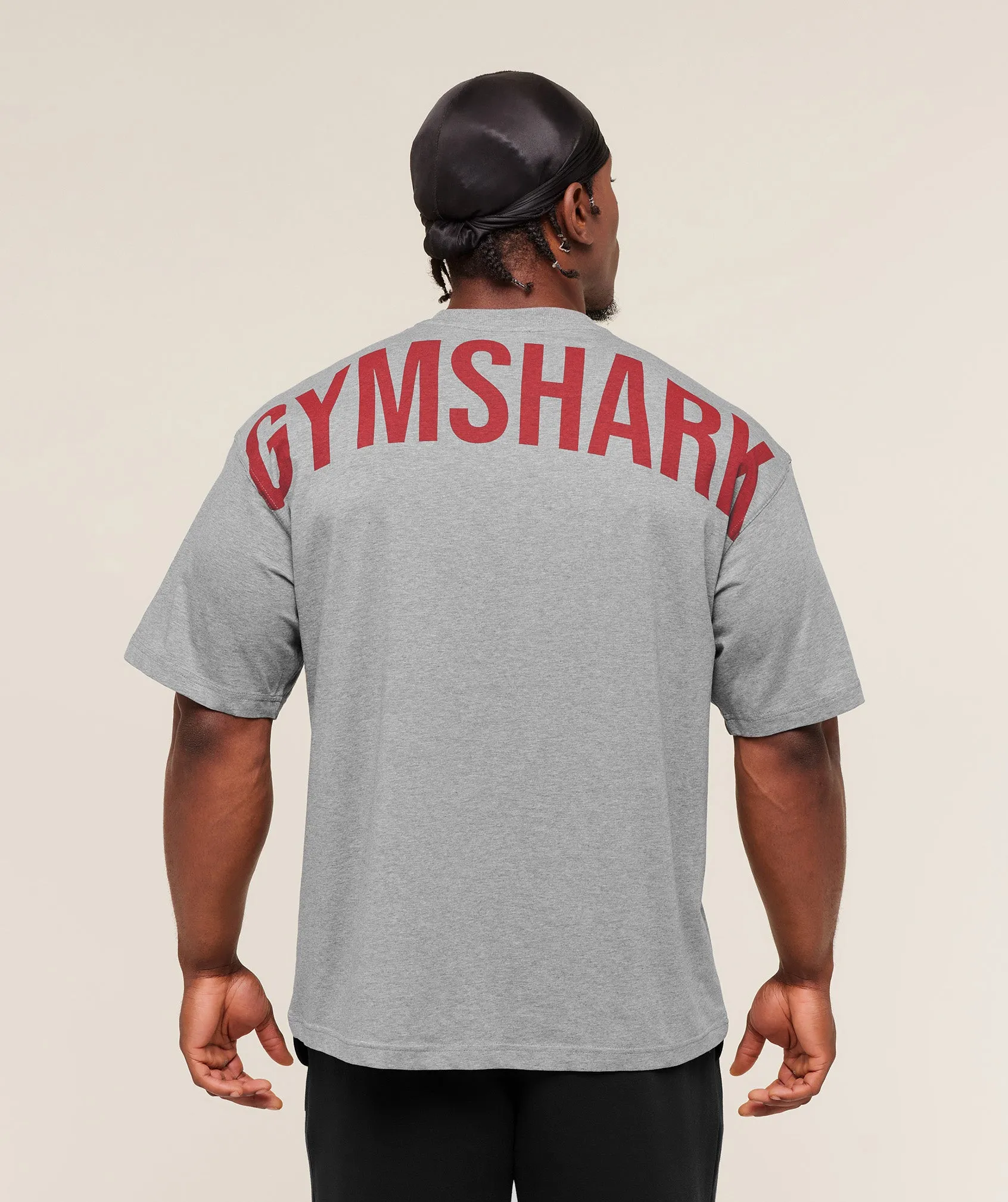 Gymshark Power T-Shirt - Charcoal Core Marl/Sets Red sold by Gymshark product image thumbnail 3