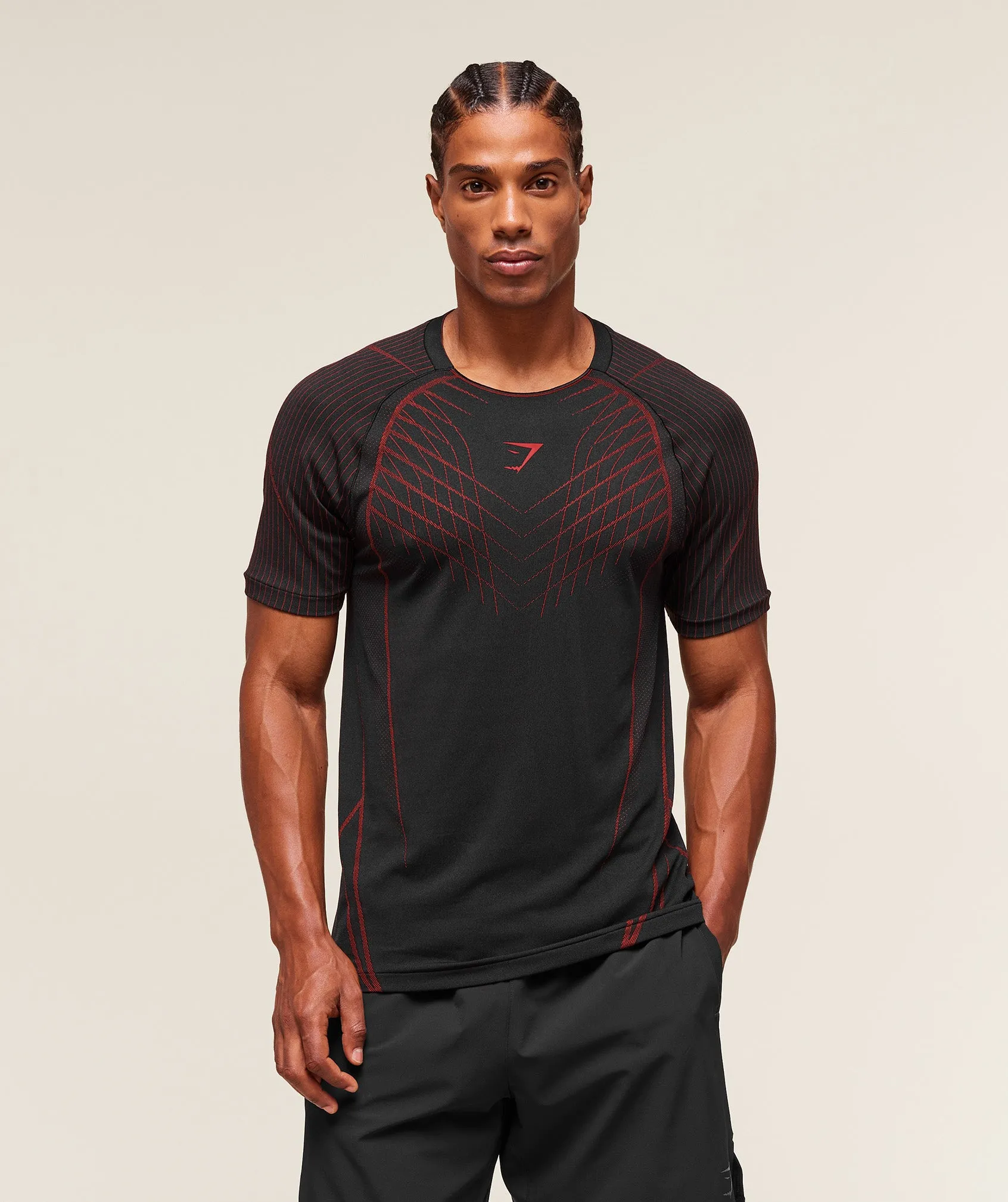 Gymshark Apex Seamless T-Shirt - Black/Carmine Red sold by Gymshark product image thumbnail 4