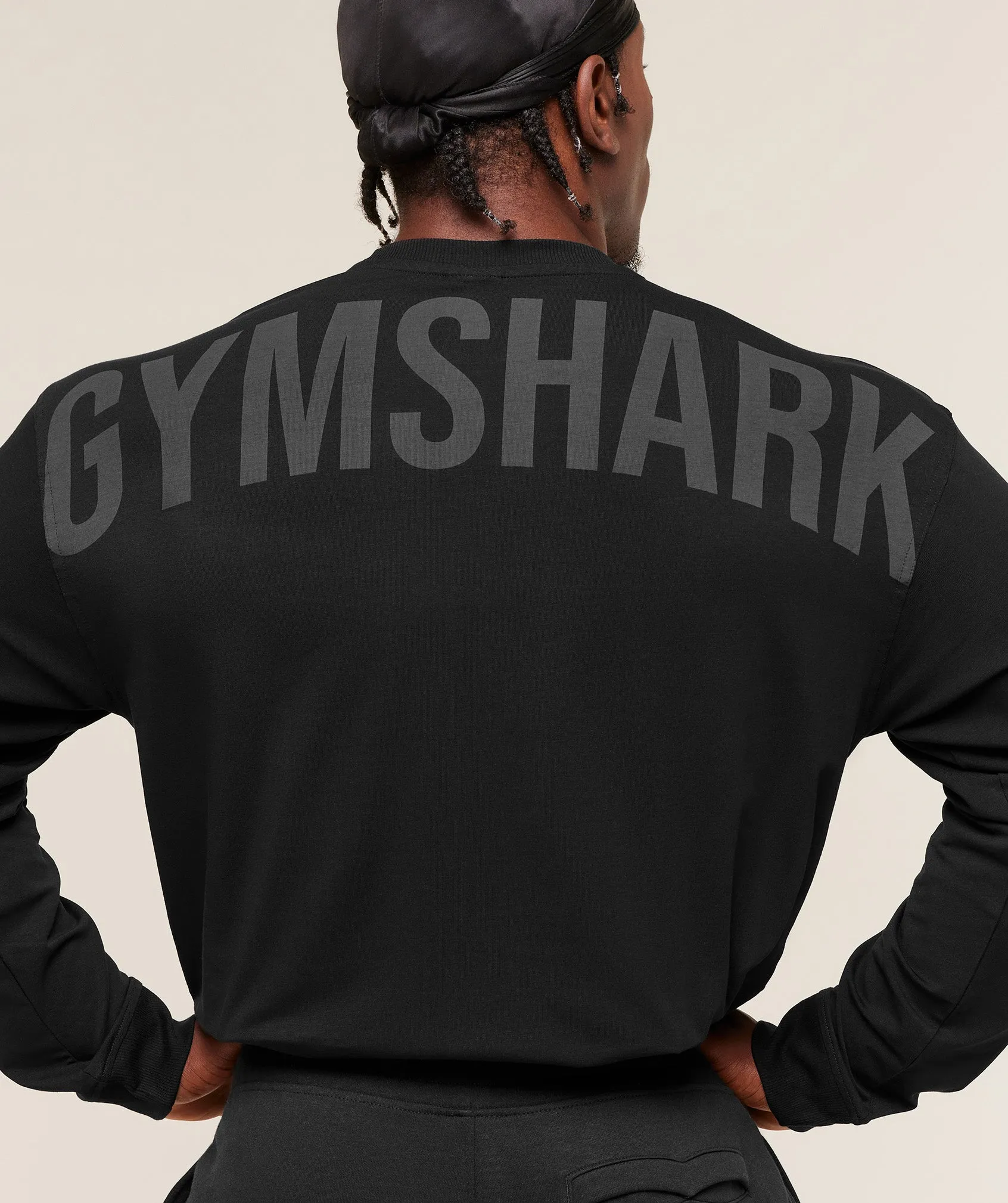 Gymshark Power Long Sleeve T-Shirt - Black/Asphalt Grey sold by Gymshark product image thumbnail 5