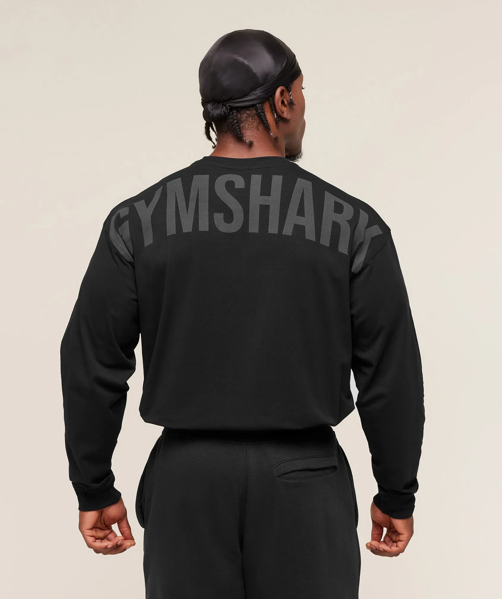 Gymshark Power Long Sleeve T-Shirt - Black/Asphalt Grey sold by Gymshark product image thumbnail 2