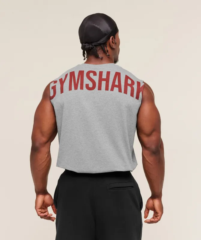 Gymshark Power Cut Off Tank - Charcoal Core Marl sold by Gymshark