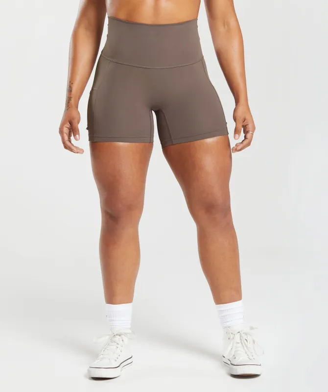Gymshark Legacy Logo Tight Shorts - Walnut Mauve sold by Gymshark