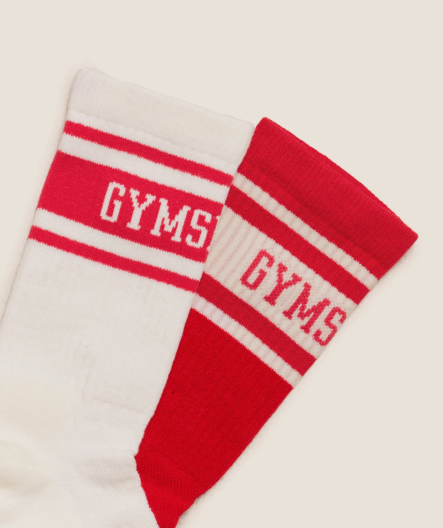 Gymshark Collegiate Crew Sock 2pk - Athletic Red sold by Gymshark product image thumbnail 2