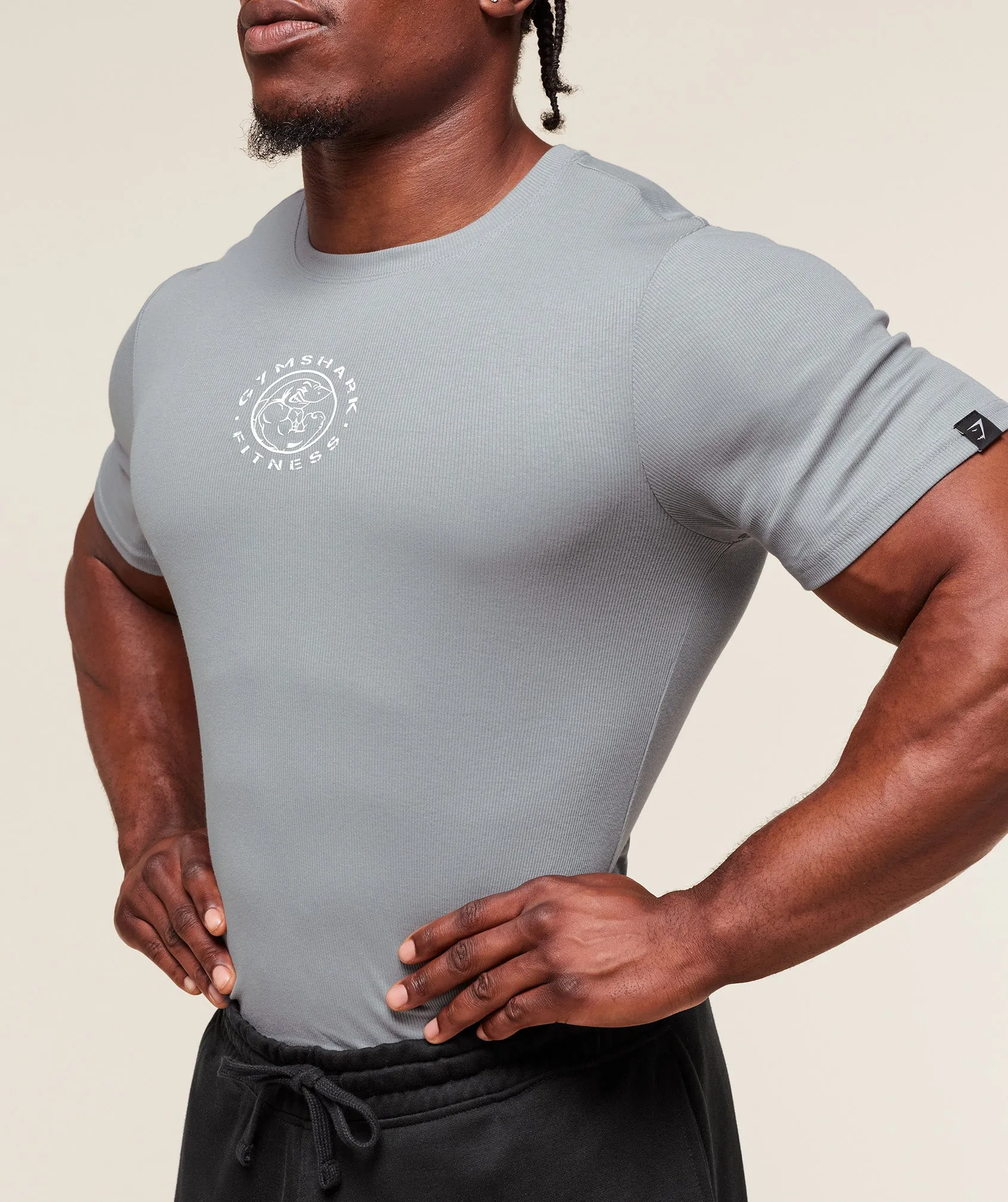Gymshark Lifting Club Ribbed T-Shirt - Denim Grey sold by Gymshark product image thumbnail 5