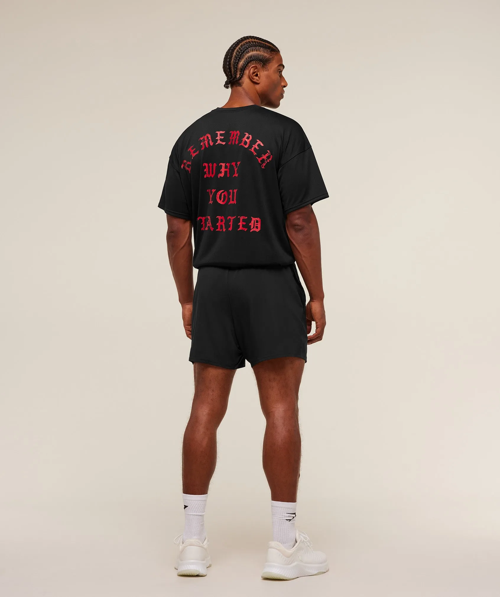 Gymshark Remember Why You Started T-Shirt - Black sold by Gymshark product image thumbnail 3