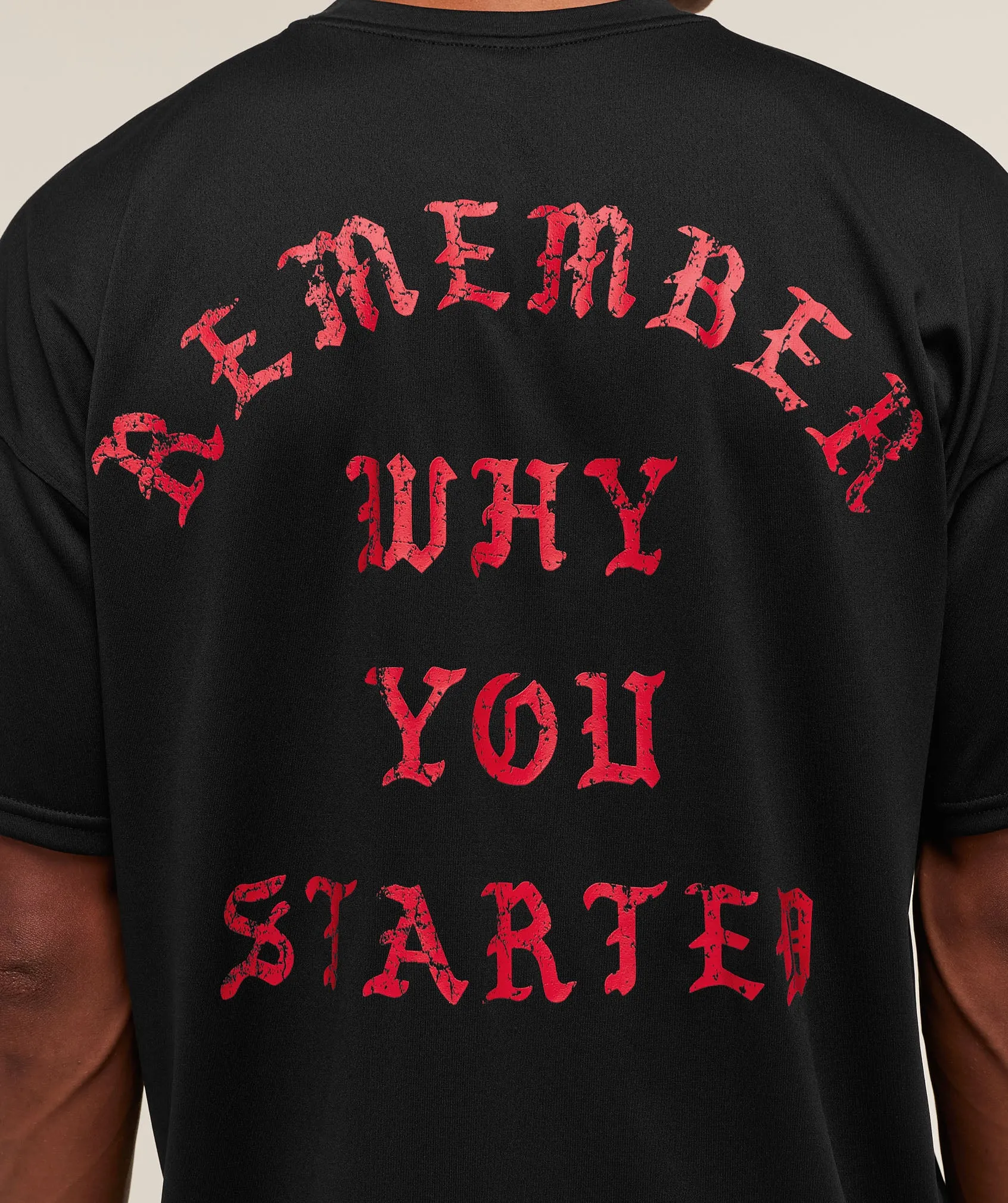 Gymshark Remember Why You Started T-Shirt - Black sold by Gymshark product image thumbnail 4