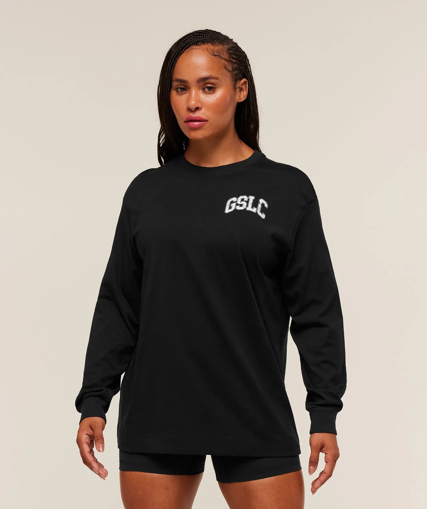 Gymshark GSLC Graphic Oversized Long Sleeve Top - Black sold by Gymshark product image thumbnail 2
