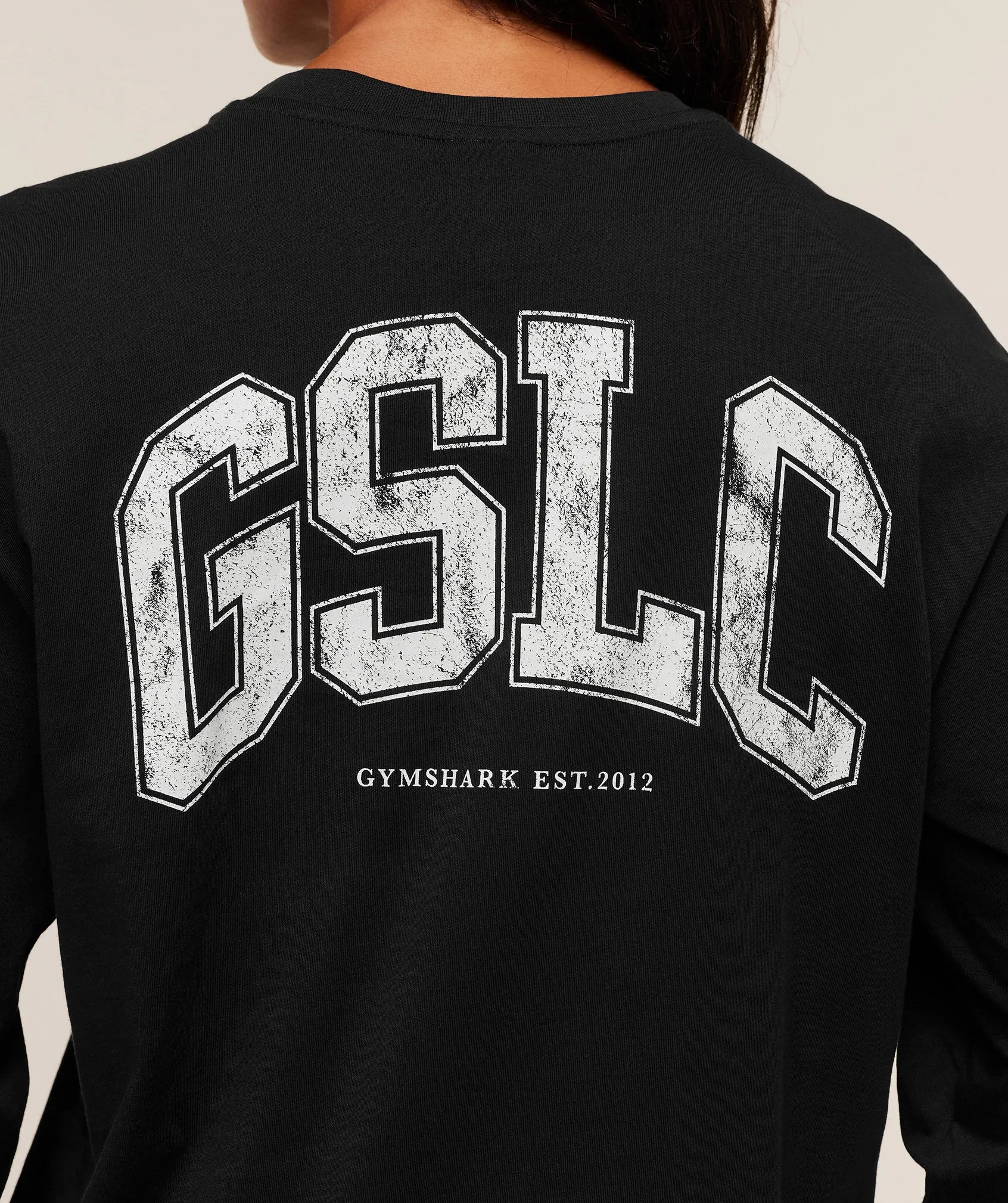 Gymshark GSLC Graphic Oversized Long Sleeve Top - Black sold by Gymshark product image thumbnail 4